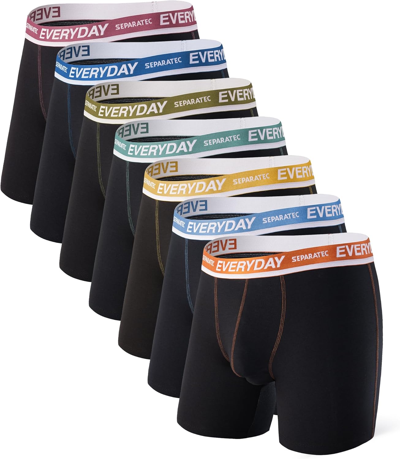 Separatec Cotton Dual Pouch Men's Underwear Comfortable Soft Breathable Everyday Boxer Briefs for men 7 Pack