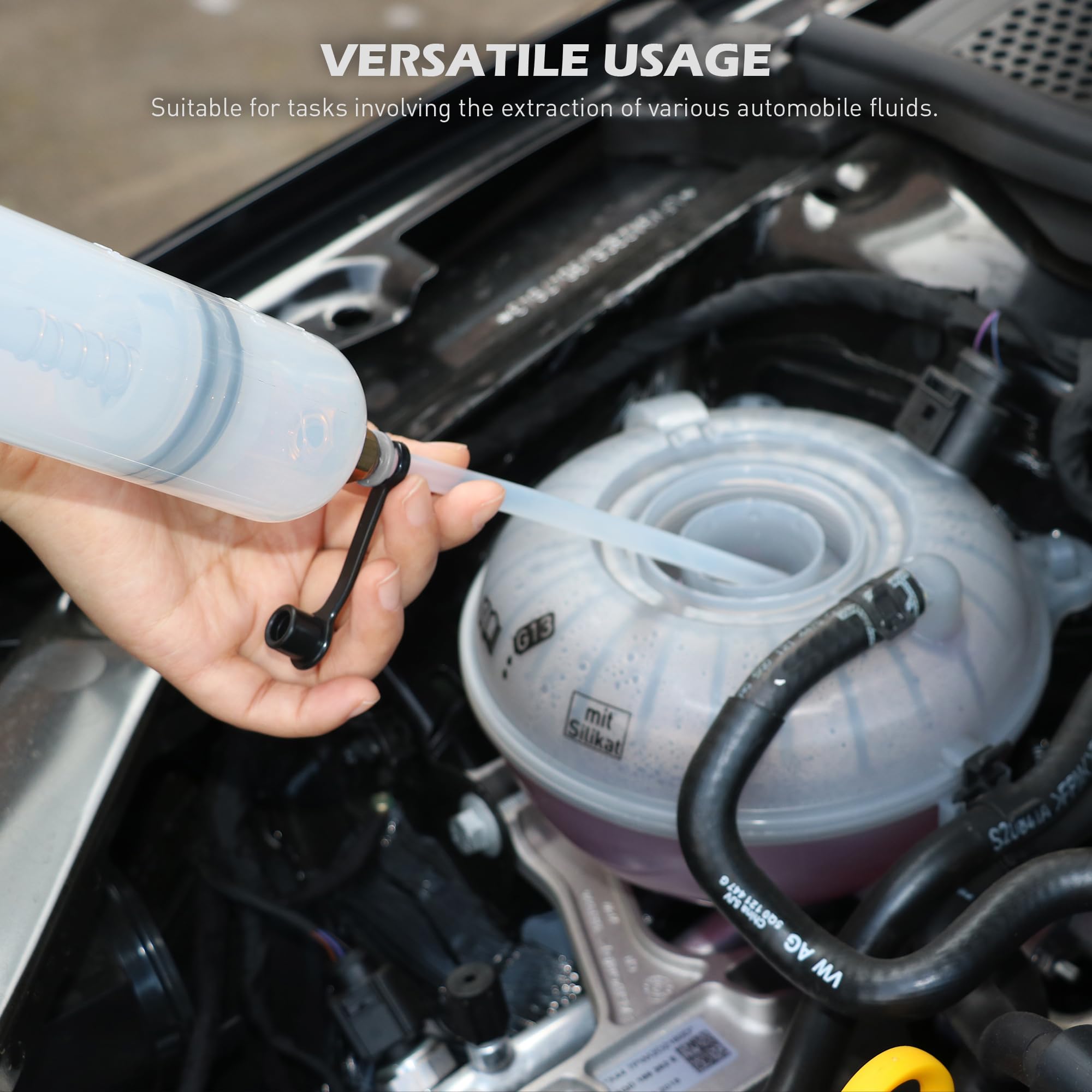 SEDY Fluid Extractor Multi-Purpose Oil Syringe with 500CC, Oil Suction Pump, Manual Extraction and Filling Pump, Automotive Oil Syringe(17.6 Oz./0.45 Qt./500 CC)