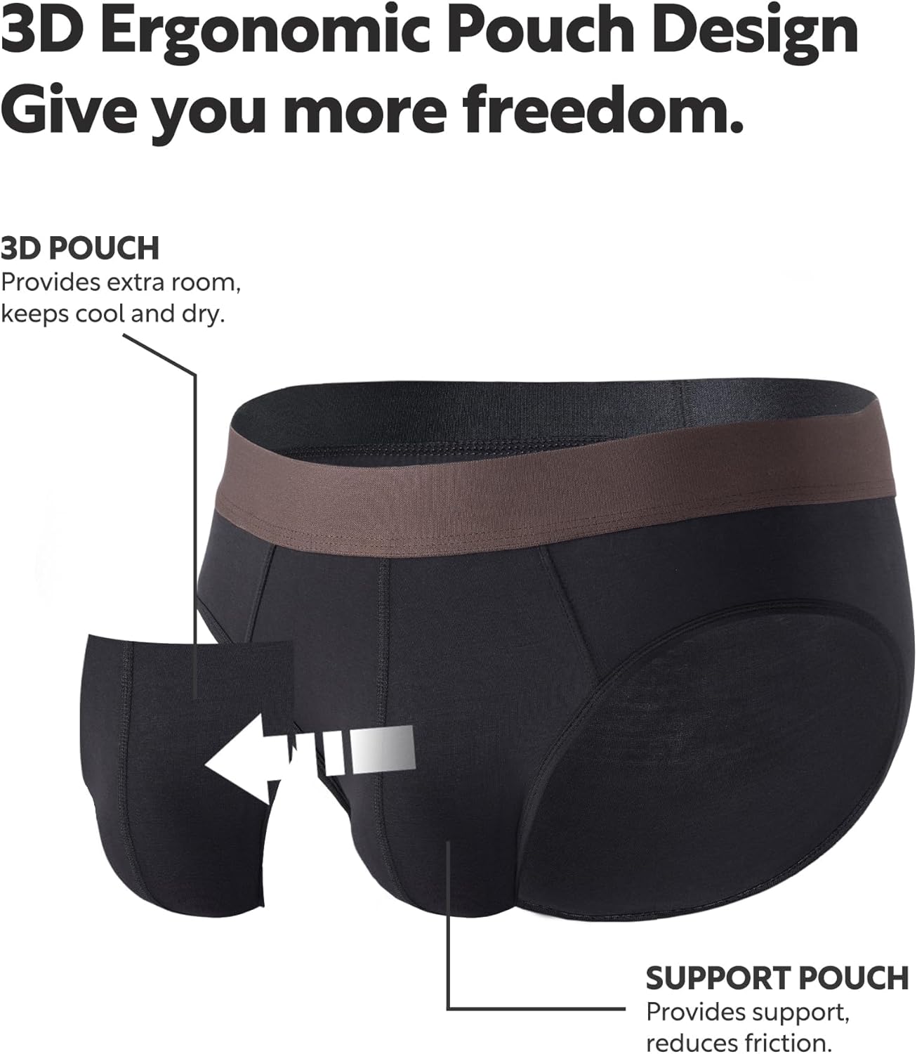 DAVID ARCHY Men's Underwear Briefs Rayon Made from Bamboo Wicking-Moisture Support Pouch Soft Underwear for Men 4 or 7 Pack