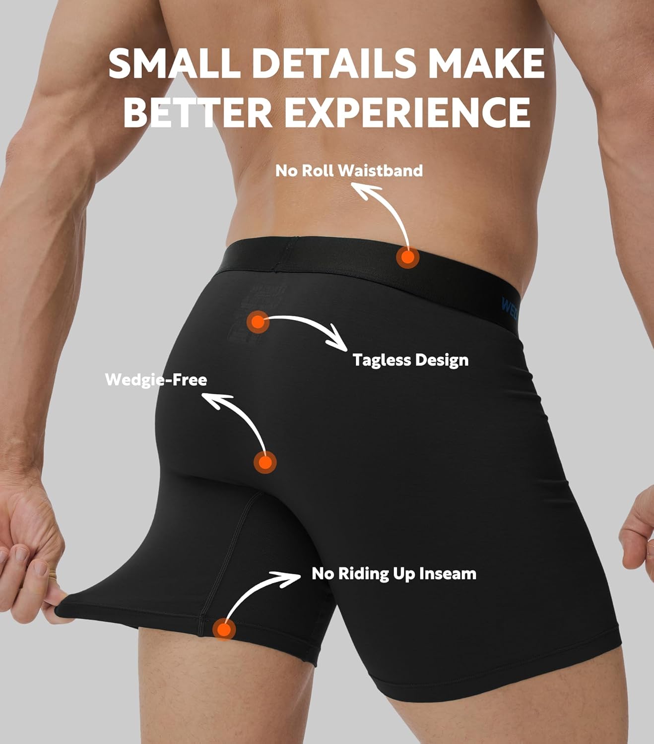 Separatec Dual Pouch Mens Underwear Breathable Cooling Rayon Made from Bamboo Underwear Men, Boxer Briefs and Trunks 7 Pack