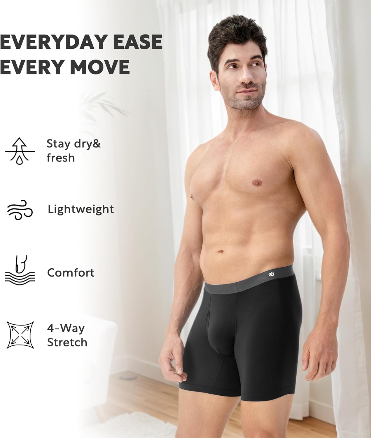 DAVID ARCHY Men's Ultra Soft Underwear Micro Modal Breathable Moisture Wicking Seamless Underwear for Men Multipack