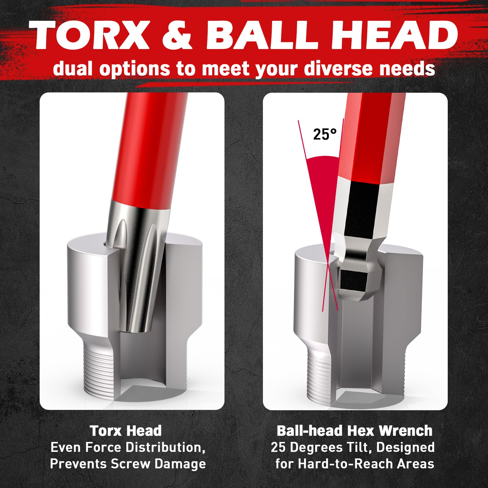 SEDY 32-Piece Hex Key Wrench Set, Metric and SAE Allen Wrenches (0.028-3/8 inch, 0.7-10 mm) L Shape Allen Keys, Chrome Vanadium Steelwith 2x Extension Handle