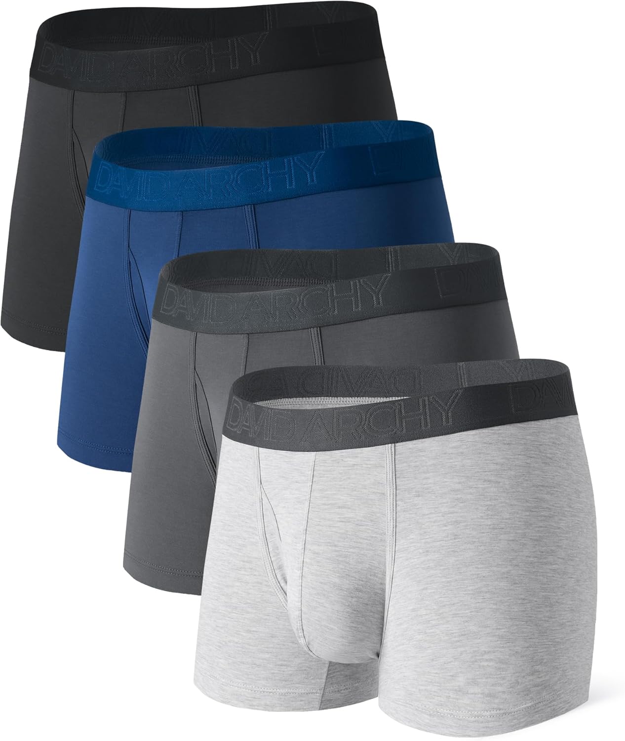 DAVID ARCHY Mens Underwear Boxer Briefs Breathable Soft Moisture-Wicking with Fly Underwear for Men Multipack