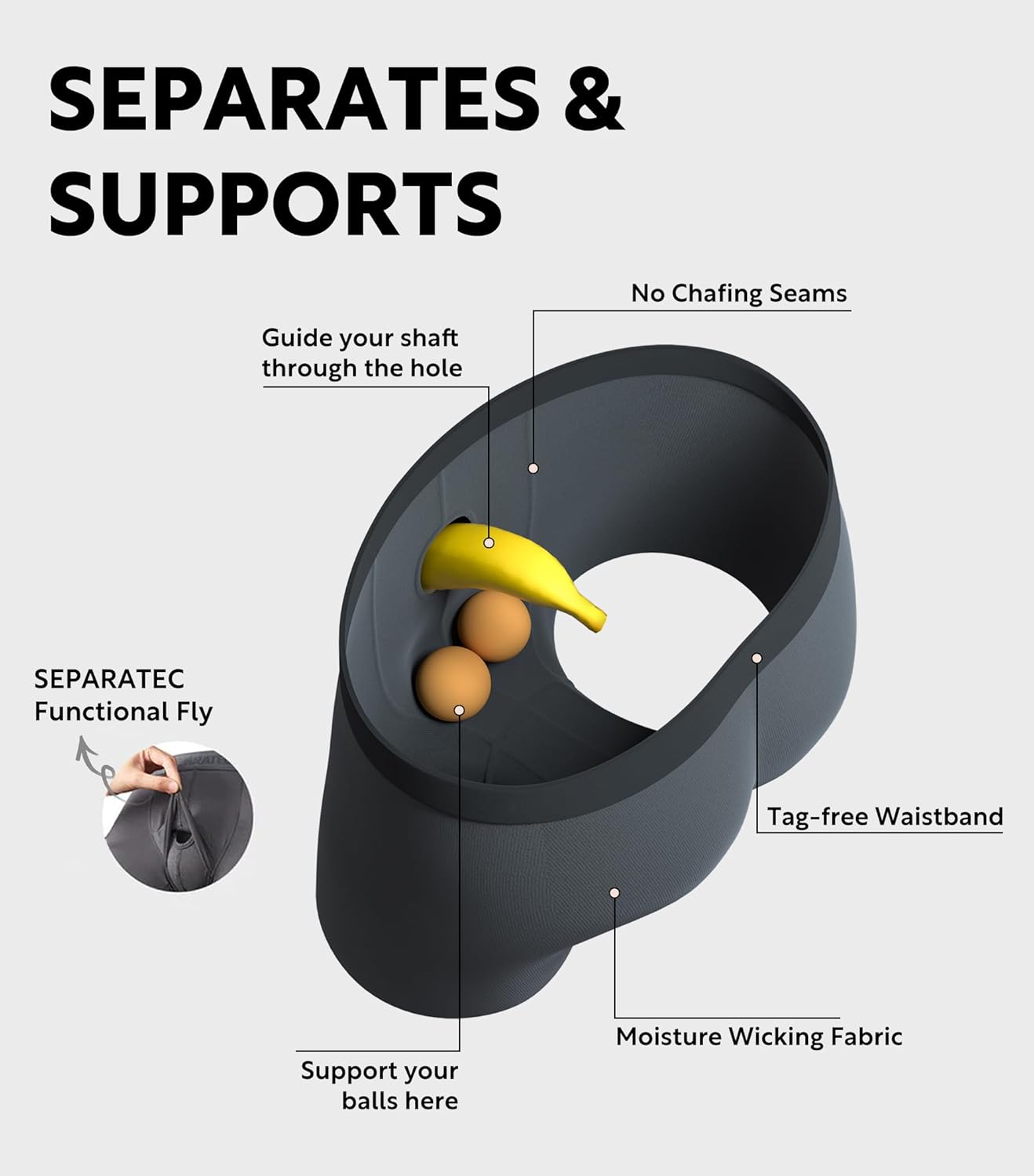 Separatec Dual Pouch Mens Underwear Breathable Cooling Rayon Made from Bamboo Underwear Men, Boxer Briefs and Trunks 7 Pack