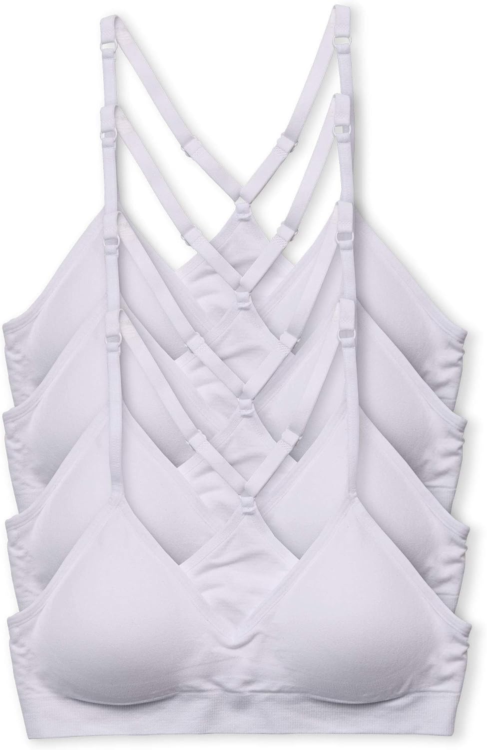 Kalon Women’s 4 Pack Racerback Sports Bralette Seamless Wireless Comfort Bra