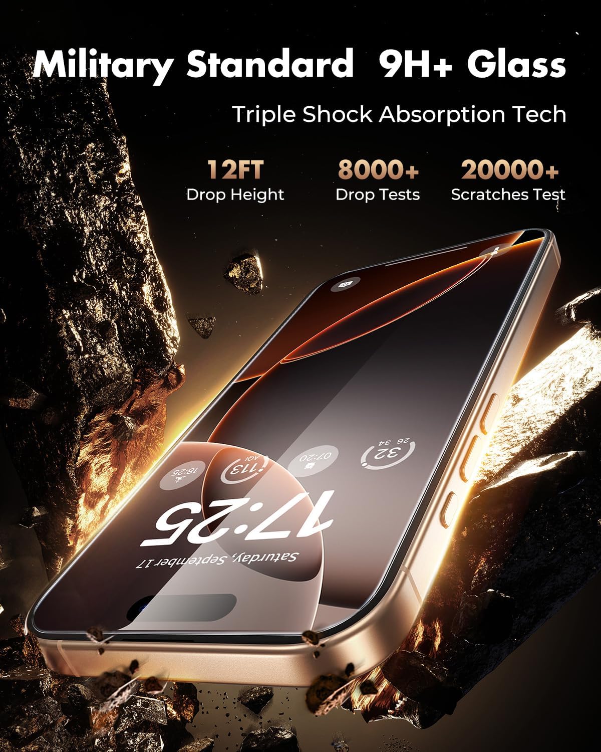 UNBREAKcable Screen Protector for iPhone 16 Pro Max, Pull-To-Protect Easy Installation, Auto Dust-Elimination, 9H+ Military-Grade Tempered Glass, Bubble-Free, Case Friendly, HD Clear, 6.9 Inch, 2 Pack