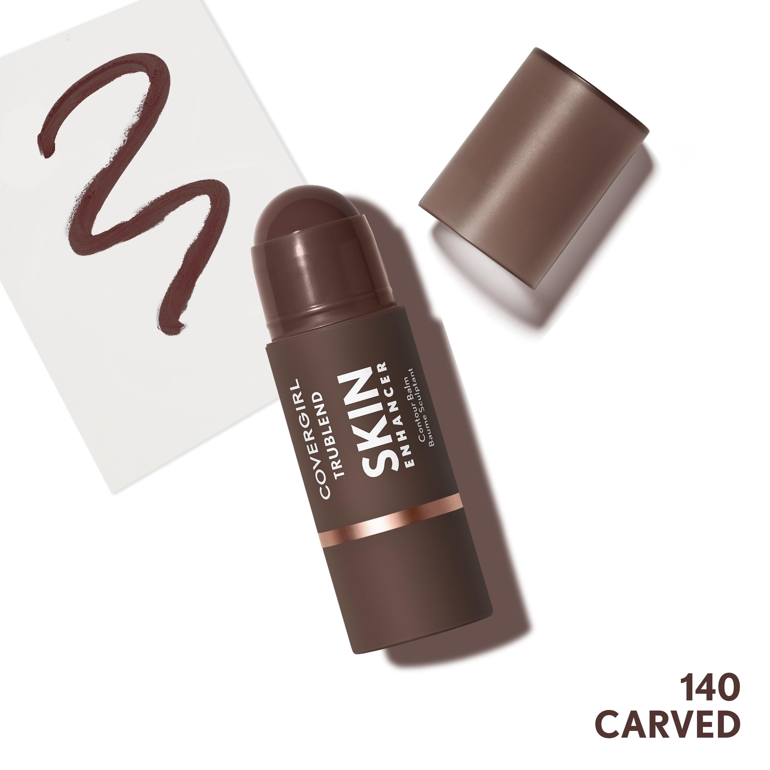CoverGirl Trublend Skin Enhancer Contour Stick Balm, 110 Defined Contour, Vegan Formula, Easy to Use, Glides on Effortlessly, Non-Greasy, Doesn't Crease, 0.21oz