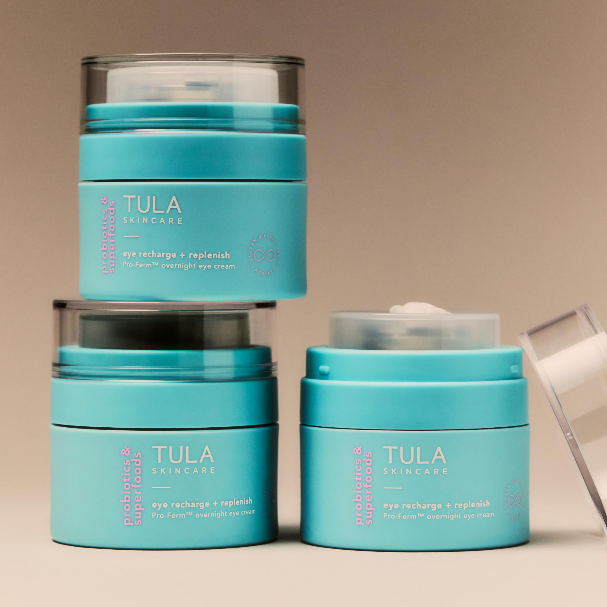 TULA Skin Care Eye Recharge + Replenish - Pro-Ferm Overnight Eye Cream with Retinal, Protects & Intensely Hydrates, Minimizes the look of Fine Lines & Wrinkles, 0.5 Fl. oz.