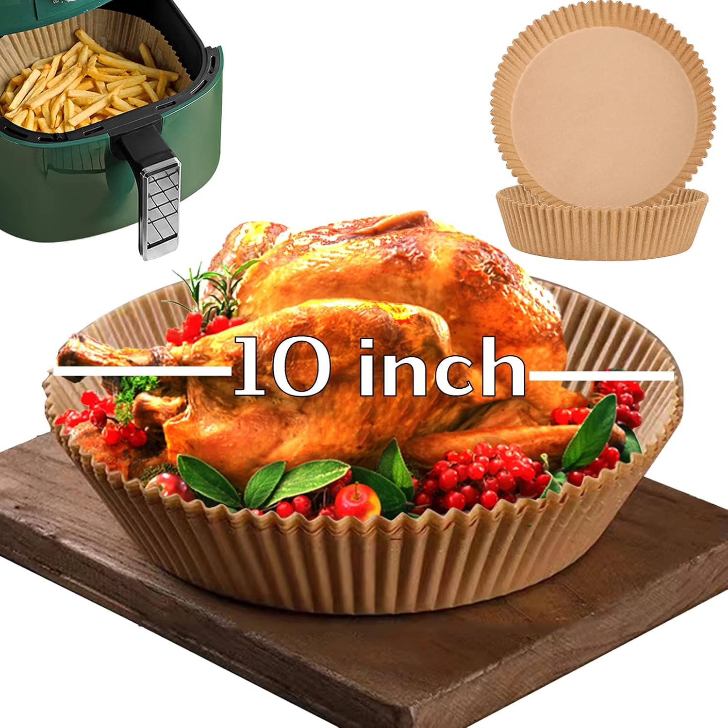 Rectangle Air Fryer Liners for 6 Quart Dual Basket, Ninja double Dual Liners Disposable, 200Pcs Rectangular Parchment Paper Liner for COSORI 9Qt Double Air Fryer with 2 Baskets