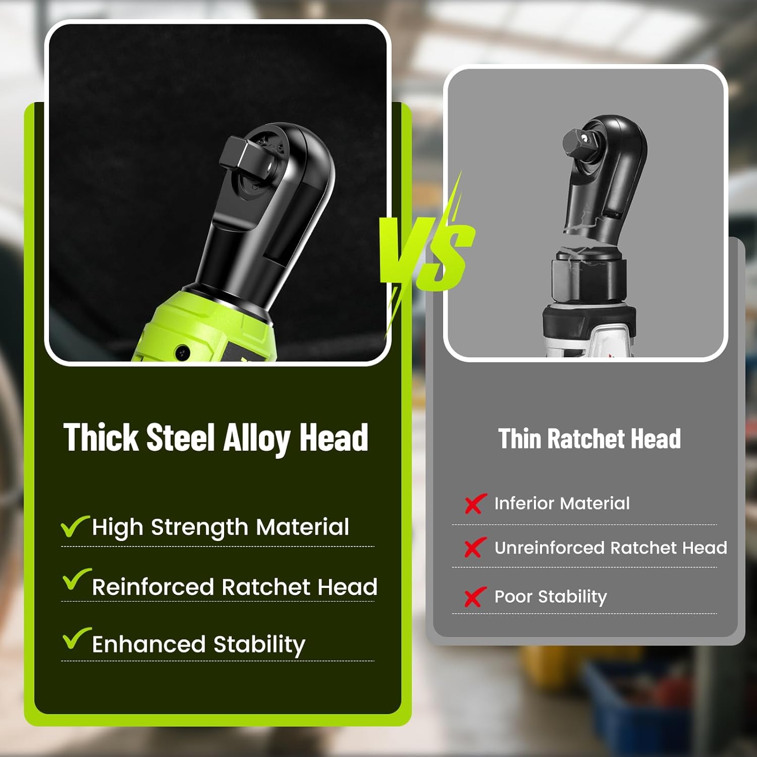 1/2" Electric Ratchet Wrench: 66Ft-lbs/400 RPM Variable Speed Cordless Power Ratchet Kit with 2x2000mAh Li-Ion Batteries, 8 Sockets, 1/4" and 1/2" Adapters, 3" Extension Bar for Auto Repair