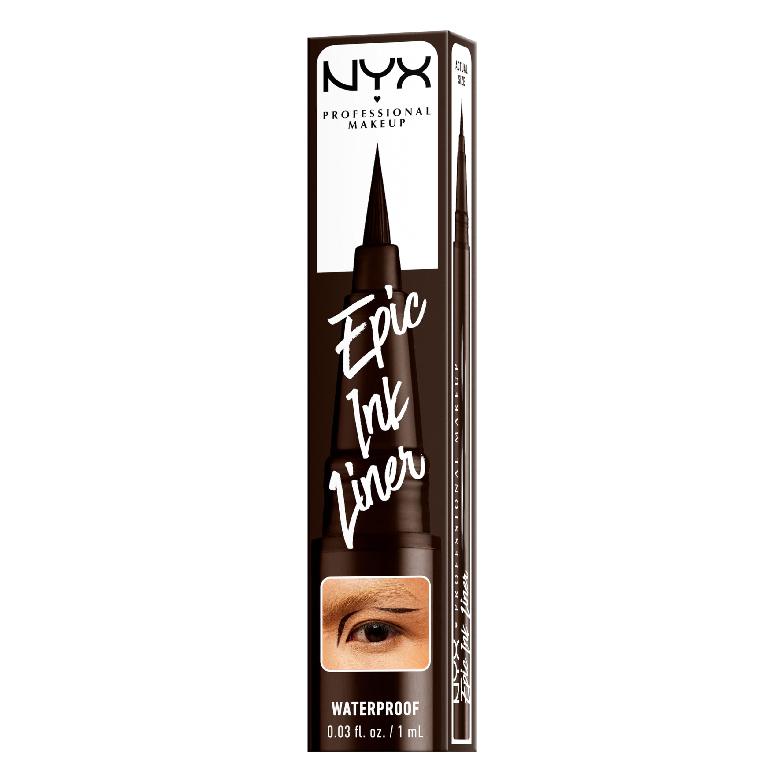 NYX PROFESSIONAL MAKEUP Epic Ink Liner, Waterproof Liquid Eyeliner - Black, Vegan Formula