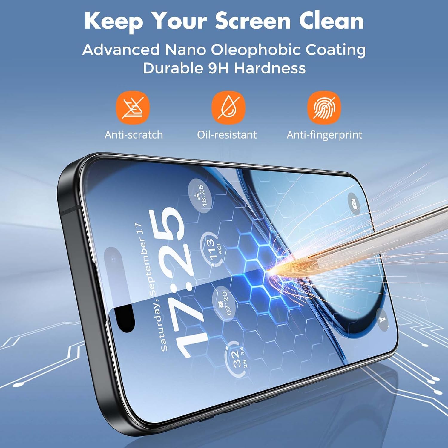 UNBREAKcable 3-Pack Screen Protector for iPhone 15, Double Shatterproof Tempered Glass [Easy Installation Frame] [99.99% HD Clear] [9H Hardness] [Full Coverage] [Case Friendly] for Apple 15 6.1 inch