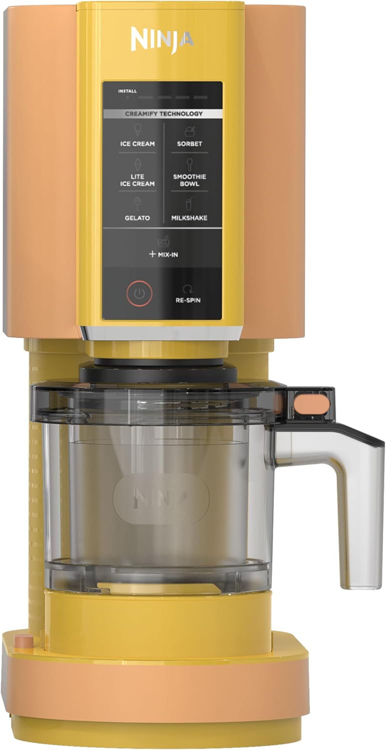 Ninja NC301 CREAMi Ice Cream Maker, for Gelato, Mix-ins, Milkshakes, Sorbet, Smoothie Bowls & More, 7 One-Touch Programs, with (2) Pint Containers & Lids, Compact Size, Perfect for Kids, Silver
