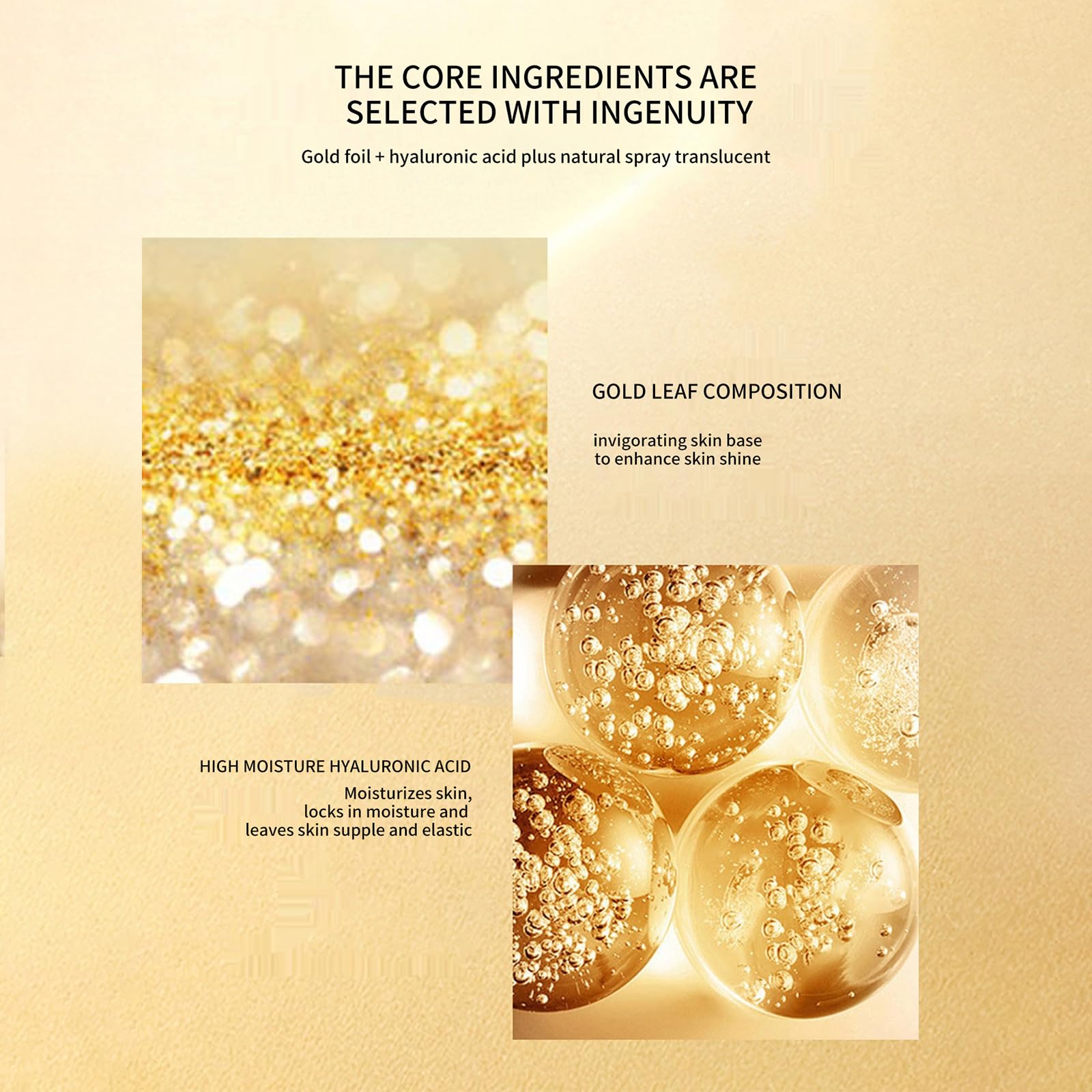 BLUE LOVE 24K Gold Foil Hyaluronic Acid Serum for Women & Man - Anti-Aging Essence for Deep Moisturization and Dark Spot Reduction - Radiant Skin Care Solution, 3.38 fl oz