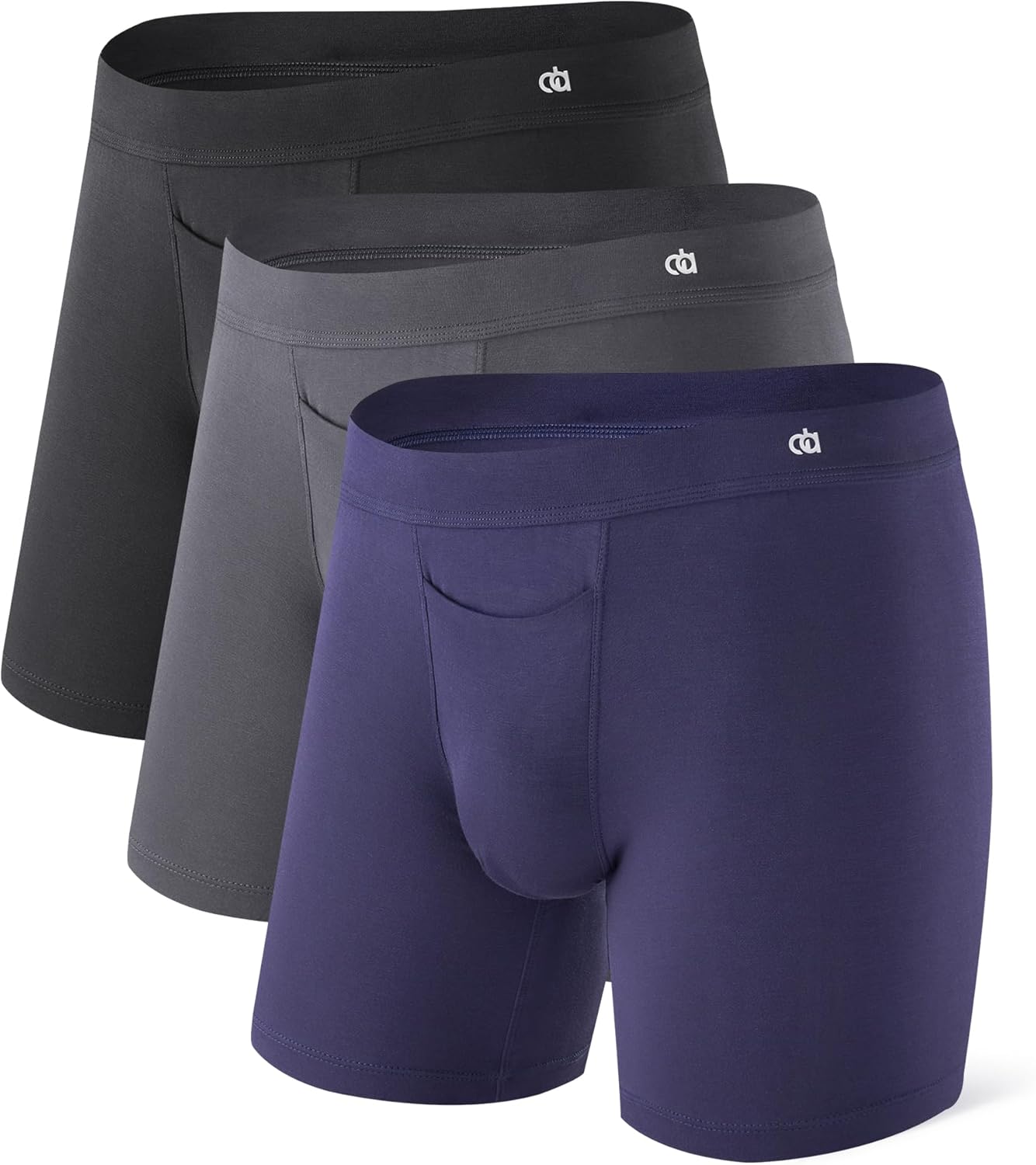 DAVID ARCHY Men's Breathable Underwear Soft Comfortable Moisture-Wicking with Fly Underwear Boxer Briefs for Men 3 Pack