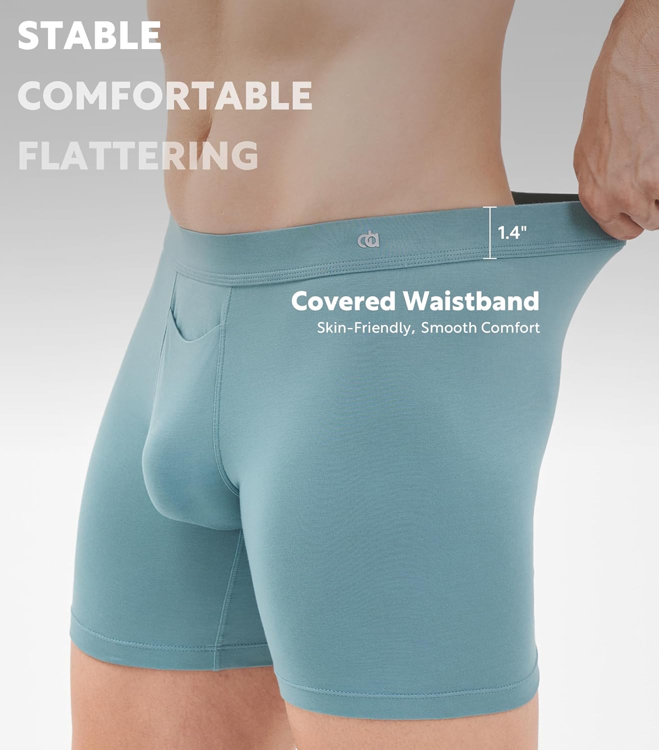 DAVID ARCHY Men's Breathable Underwear Soft Comfortable Moisture-Wicking with Fly Underwear Boxer Briefs for Men 3 Pack