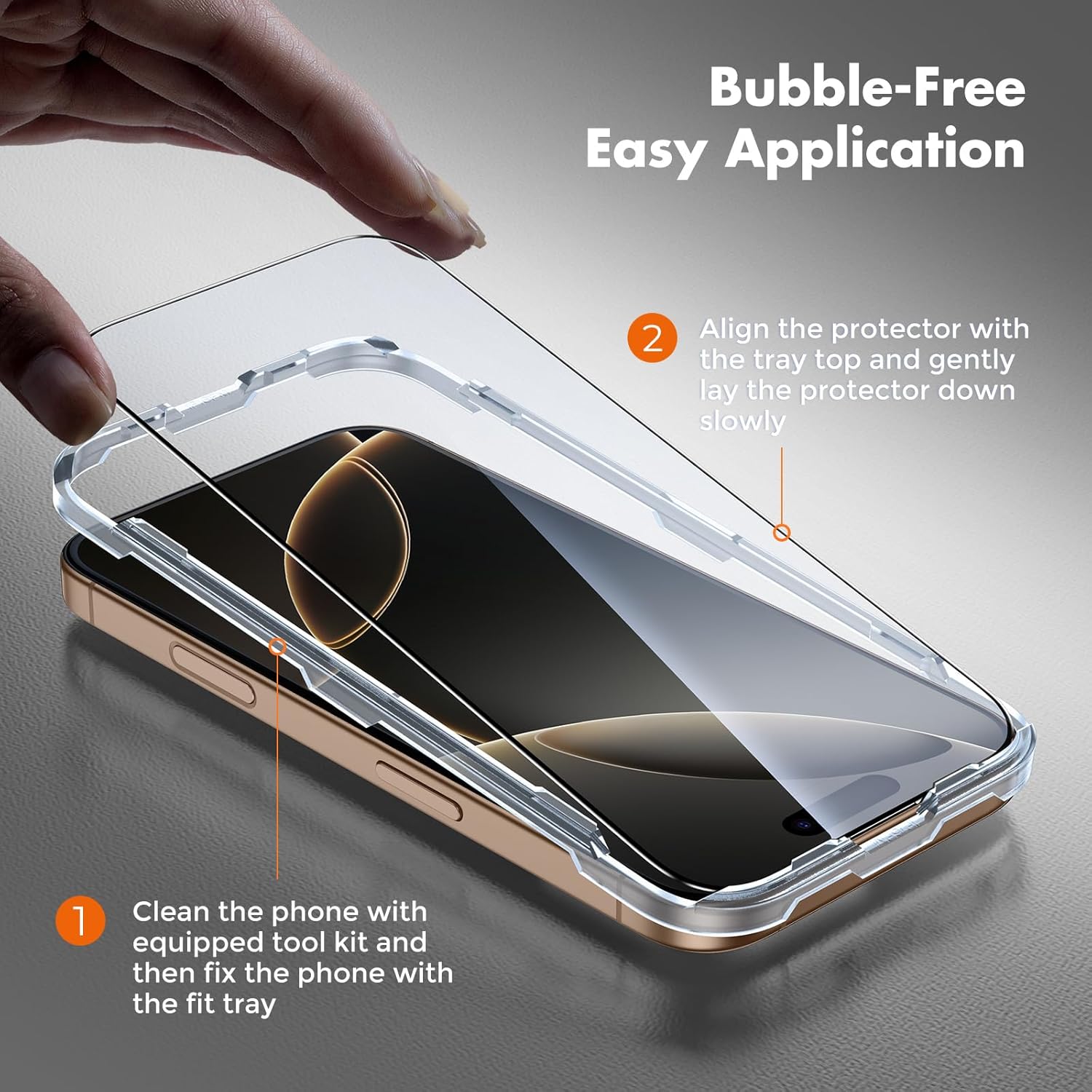 UNBREAKcable Screen Protector for iPhone 16 Pro, Pack of 3, HD Tempered Glass Screen Protector [Full Coverage] [Easy Installation][Free Bubbles][Only for Apple iPhone 16 Pro]