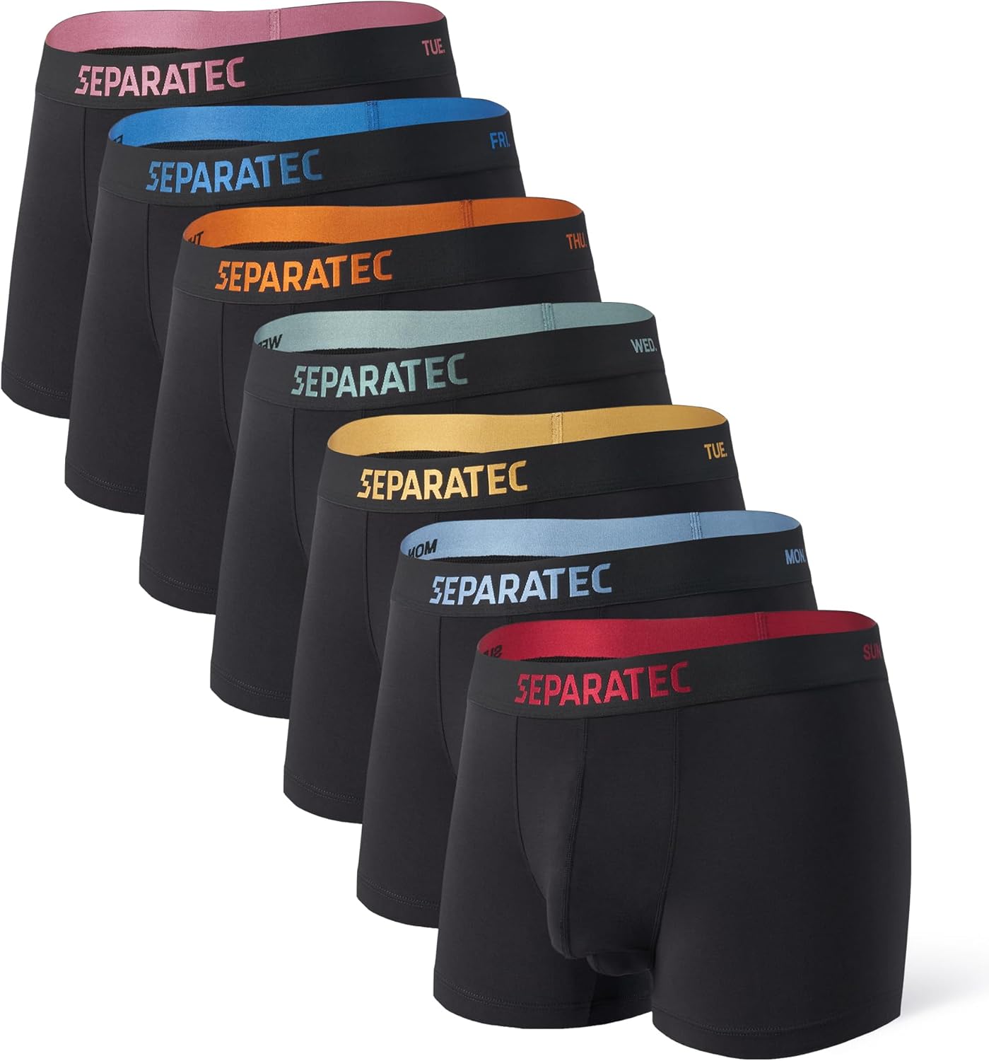 Separatec Dual Pouch Mens Underwear Breathable Cooling Rayon Made from Bamboo Underwear Men, Boxer Briefs and Trunks 7 Pack