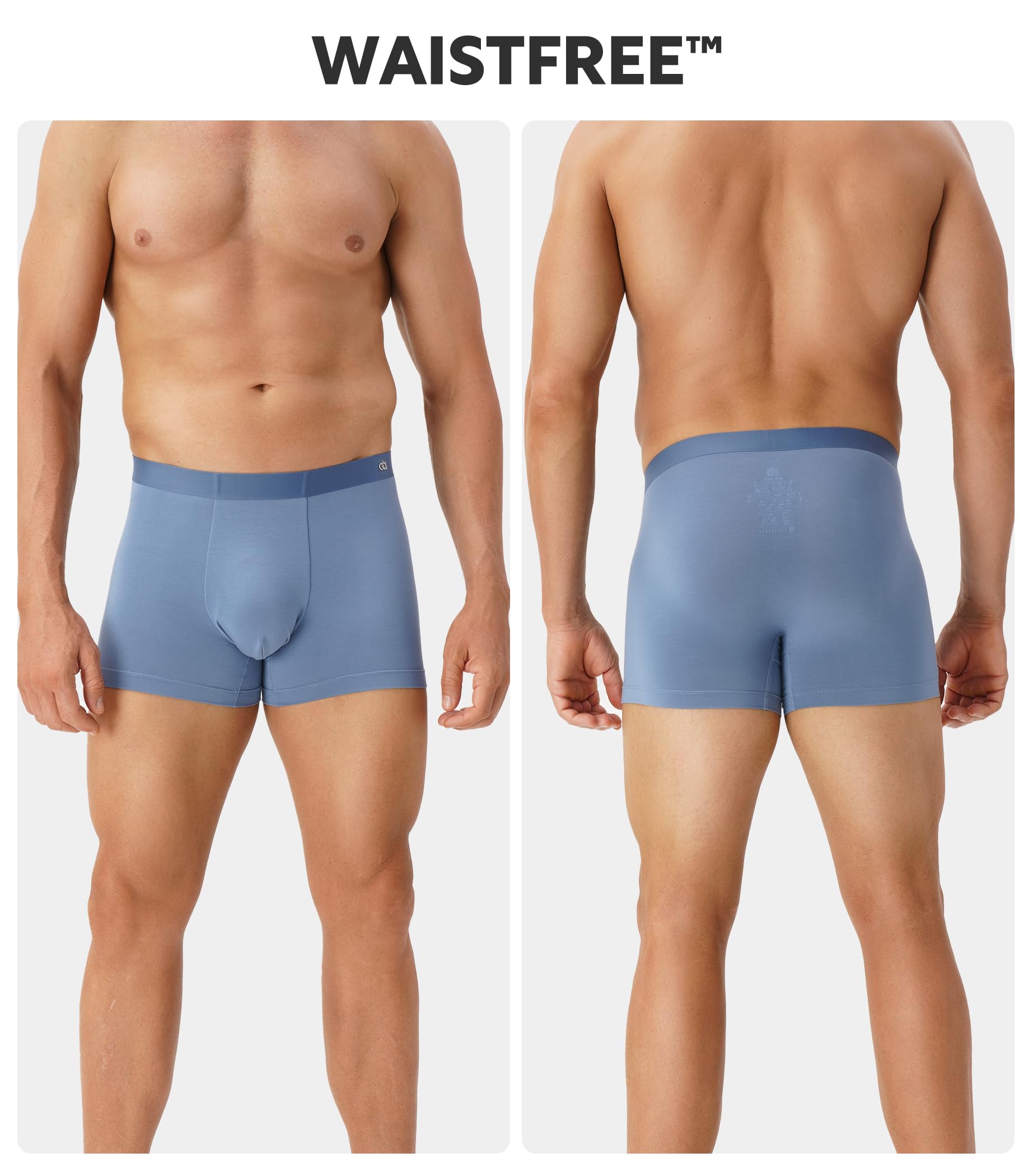 DAVID ARCHY Men's Underwear Trunks Modal Support Pouch Ultra Soft Breathable Seamless Underwear for Men 4 Pack