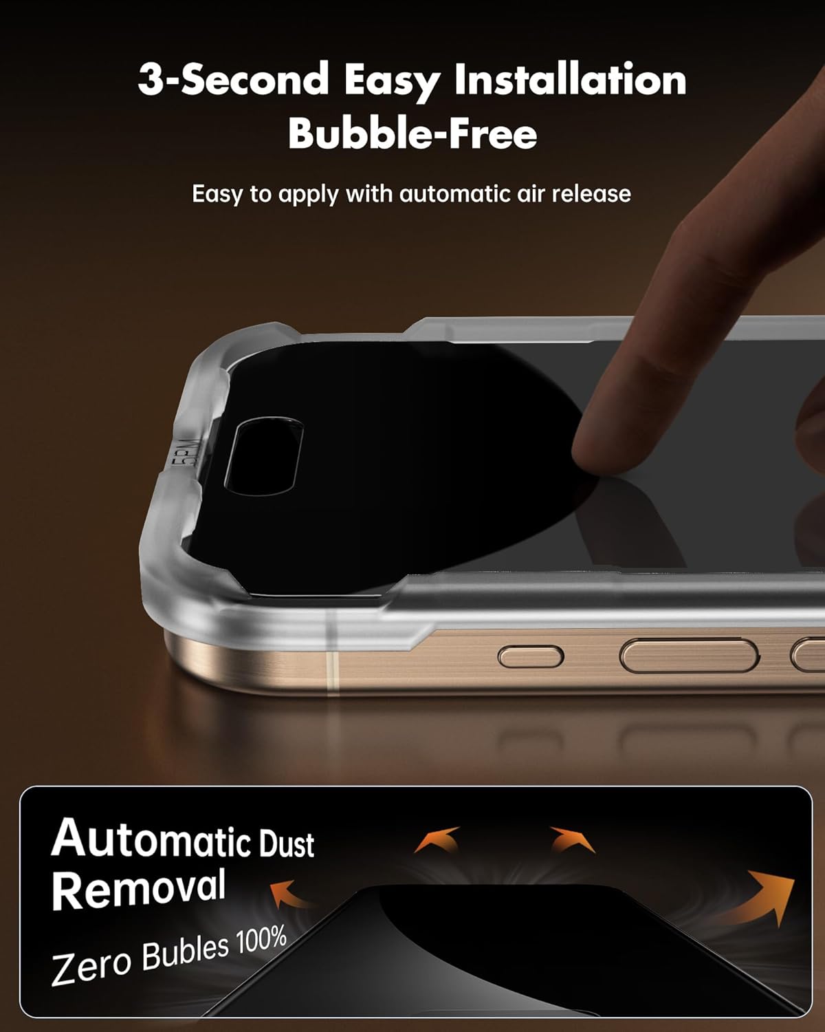 UNBREAKcable Privacy Screen Protector for iPhone 16 Pro Max, Anti-Spy Shatterproof Tempered Glass [True 28°Anti Spy] [9H Hardness] [Easy Installation Frame] Black Protector for iPhone 6.9" - 2 Pack