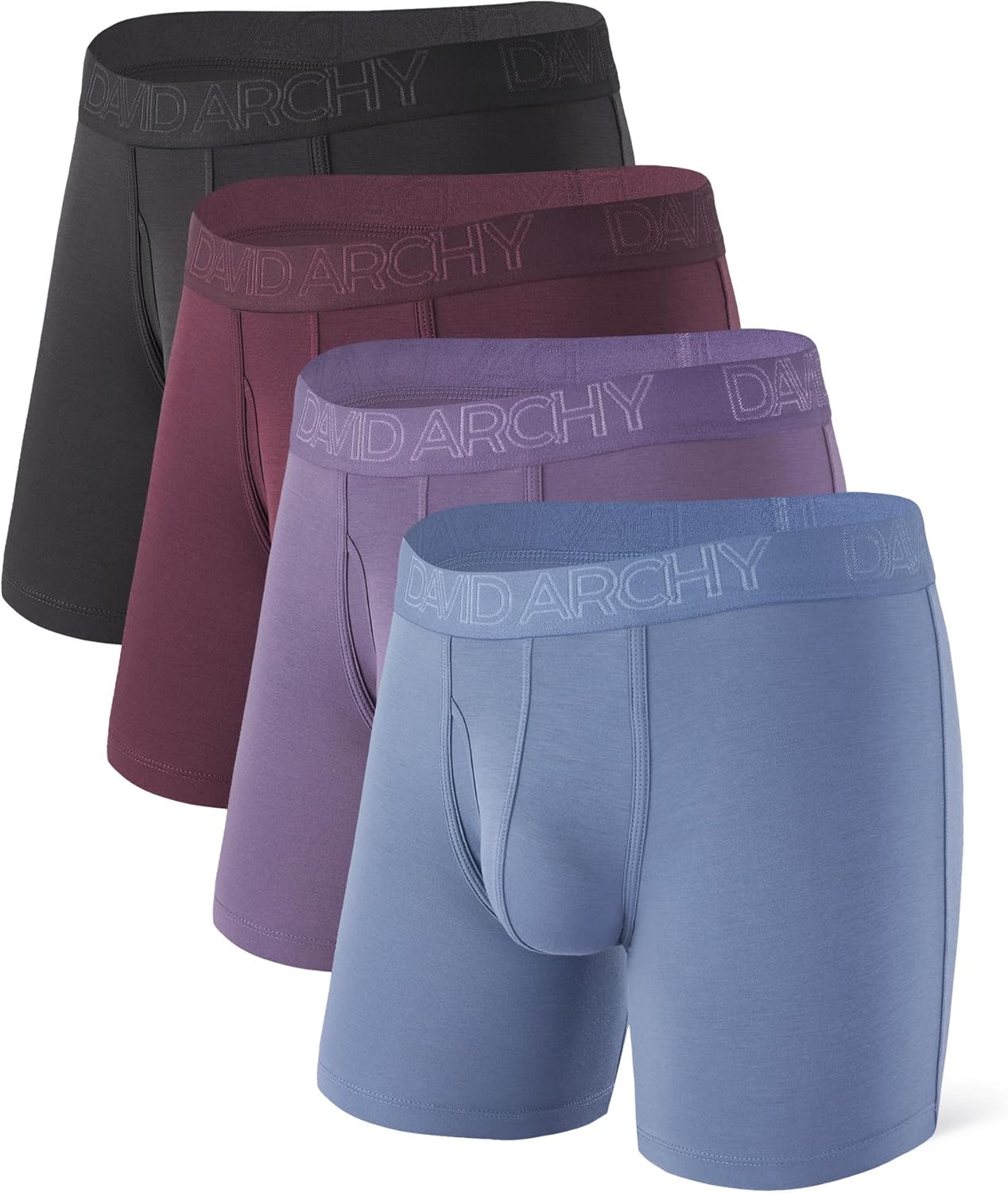 DAVID ARCHY Mens Underwear Boxer Briefs Breathable Soft Moisture-Wicking with Fly Underwear for Men Multipack