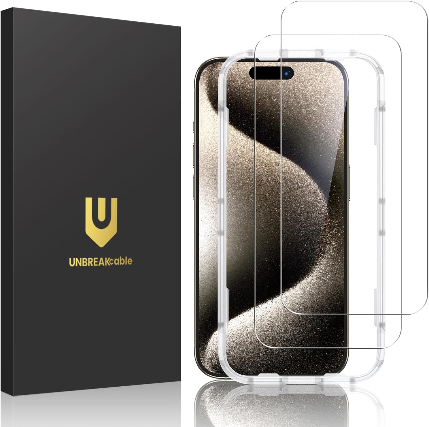 UNBREAKcable Shatterproof Tempered Glass Screen Protector for iPhone 12/12 Pro [2-Pack] [99.99% HD Clear] [Easy Installation Frame] [9H Hardness] [Full Coverage] [Bubble Free] for Apple 6.1''