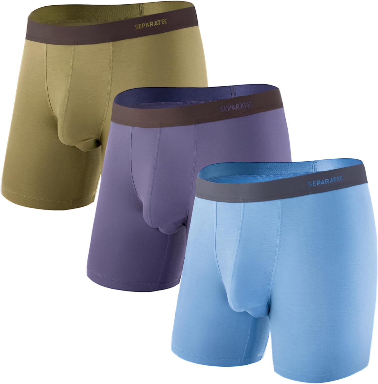 Separatec Mens Underwear with Pouch Moisture Wicking Rayon Made From Bamboo Underwear Men Breathable Boxer Briefs 3 or 6 Pack