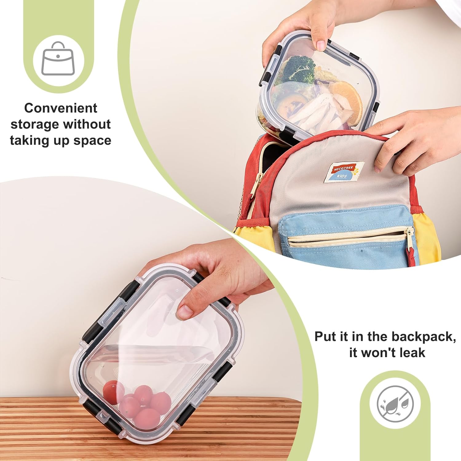 8 Pack Glass Food Storage Containers with Lids, Meal Prep Containers, Airtight Bento Boxes with Leak Proof Locking for Microwave, Oven, Freezer and Dishwasher, BPA Free