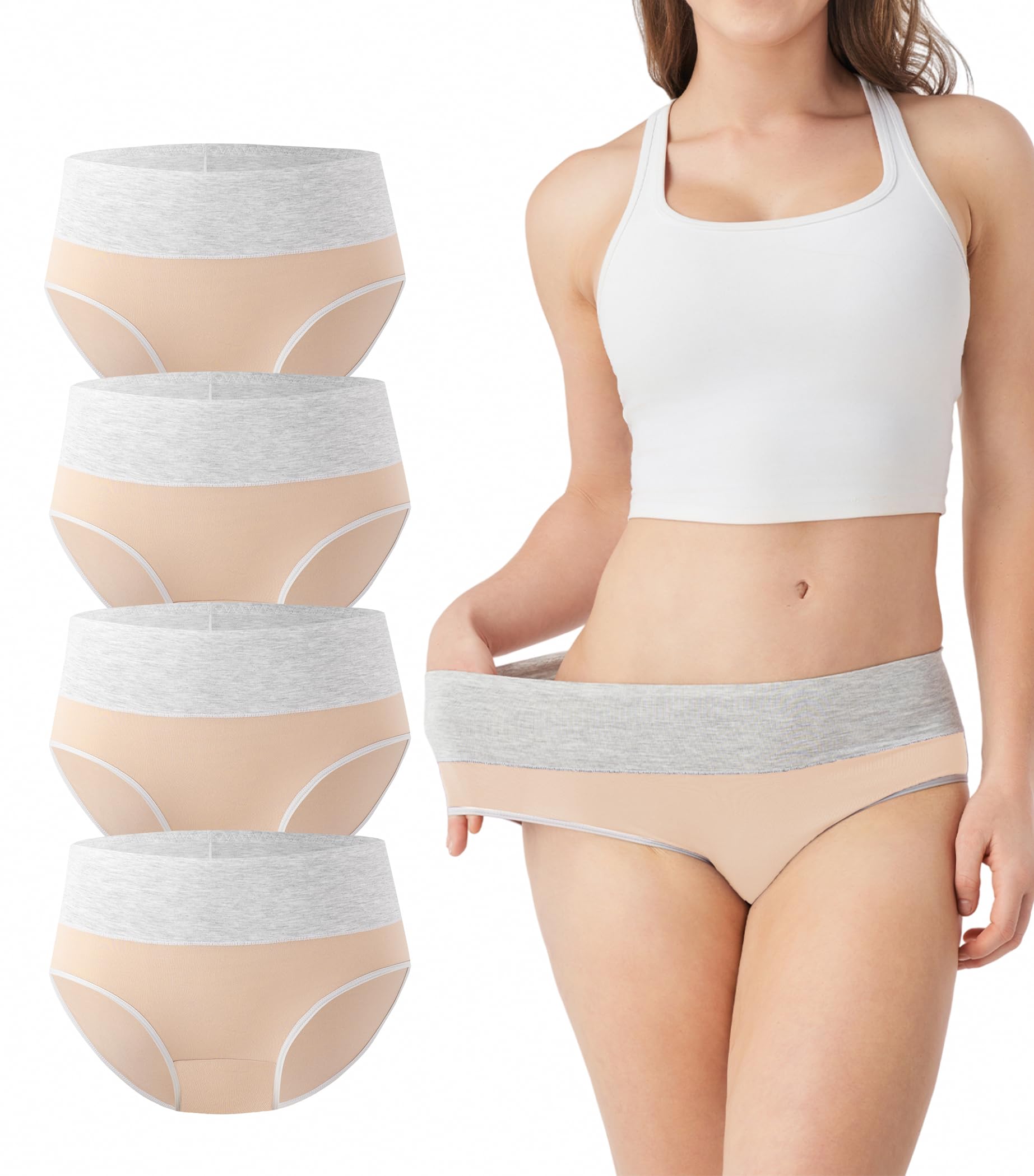 DAVID ARCHY Womens Underwear, Bamboo Rayon Women's Briefs - Moisture Wicking Panties, Soft & Breathable, 4 Pack