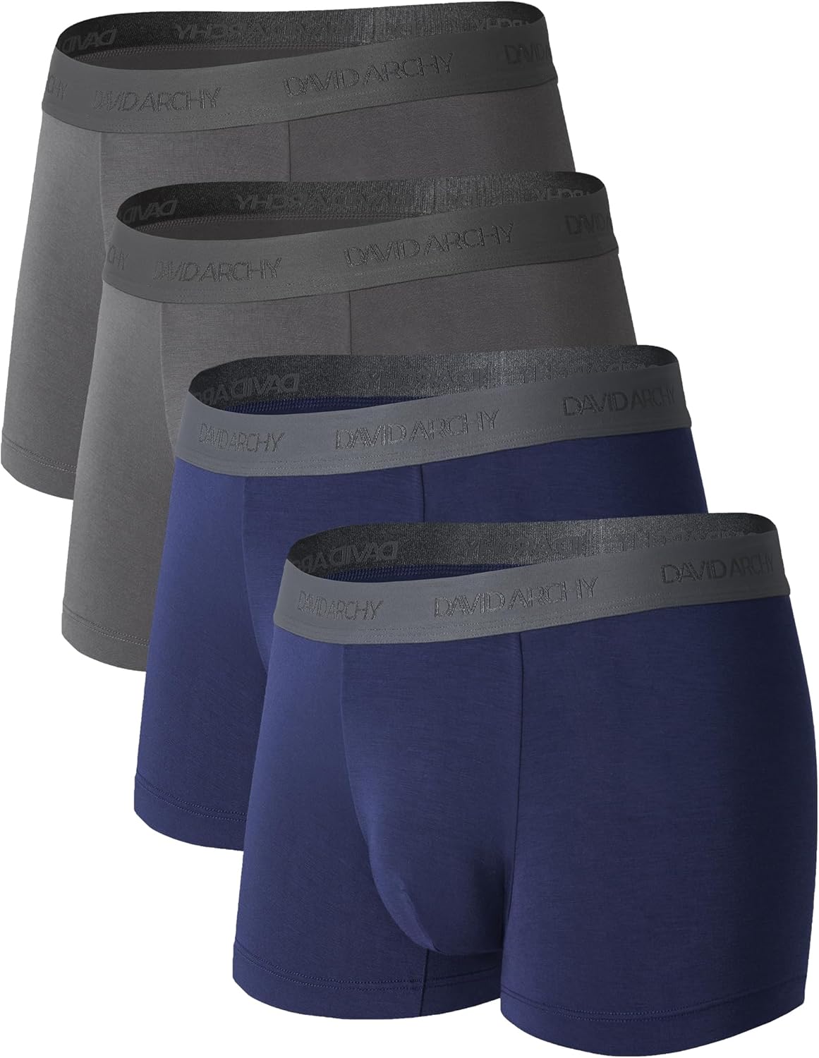 DAVID ARCHY Mens Trunks Underwear Soft Breathable Rayon Made from Bamboo Trunk No Fly Pouch