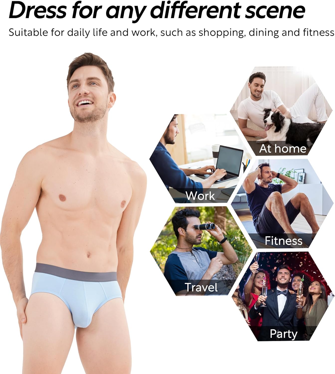 DAVID ARCHY Men's Underwear Briefs Rayon Made from Bamboo Wicking-Moisture Support Pouch Soft Underwear for Men 4 or 7 Pack