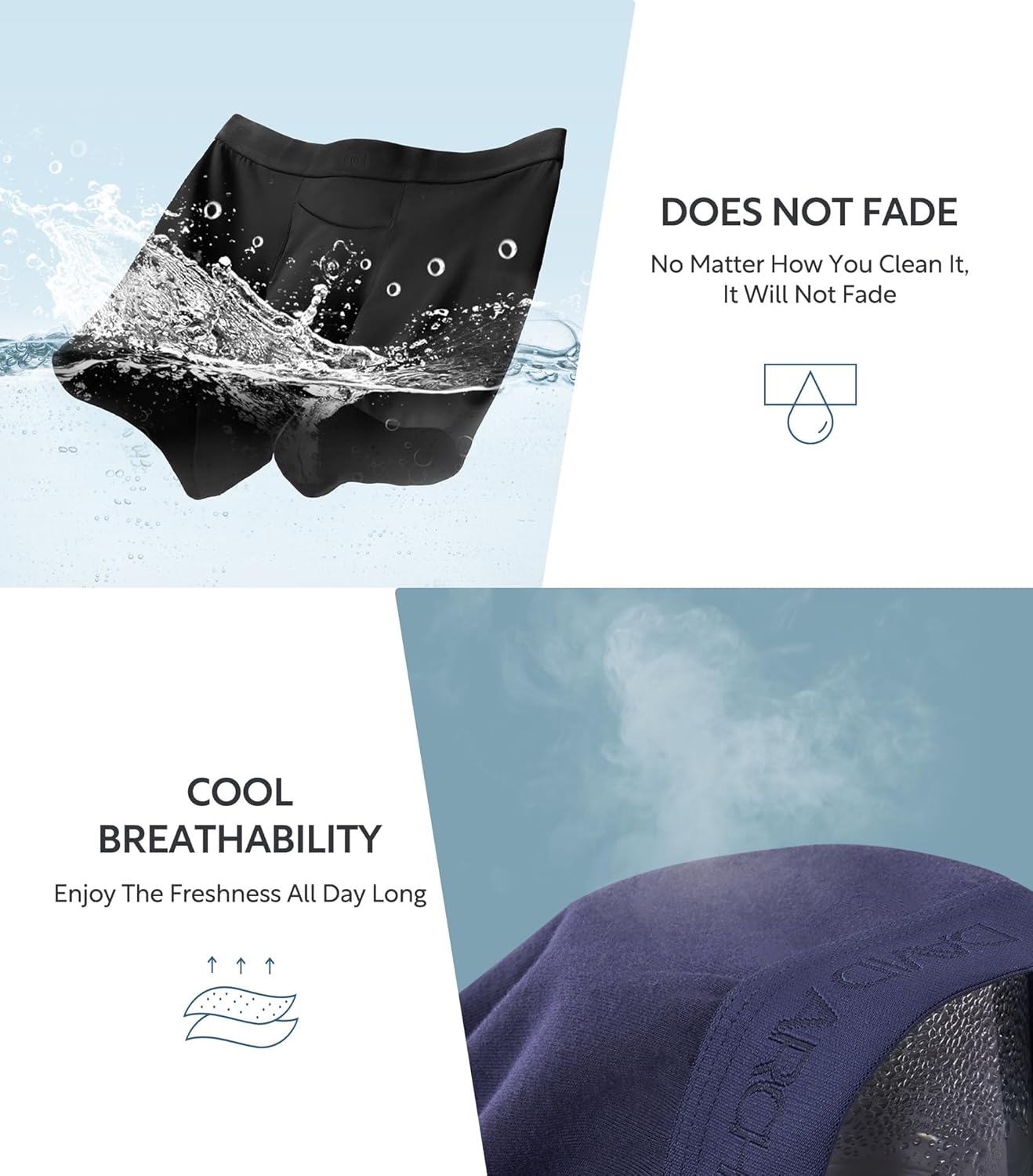 DAVID ARCHY Mens Underwear Cotton Boxer Briefs with Pouch Ultra Moisture Wicking Breathable Soft with Horizontal Fly 3 Pack