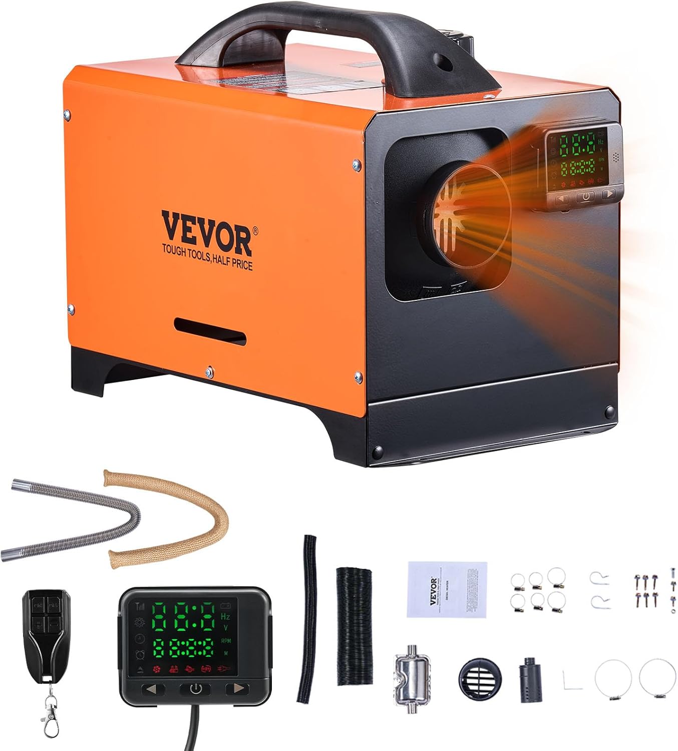 VEVOR 8KW Diesel Heater, Diesel Heater All in One with Automatic Altitude Adjustment, Max 18045 ft, Bluetooth App Control, Remote Control and LCD, Portable Diesel Air Heater for Vehicles and Outdoors