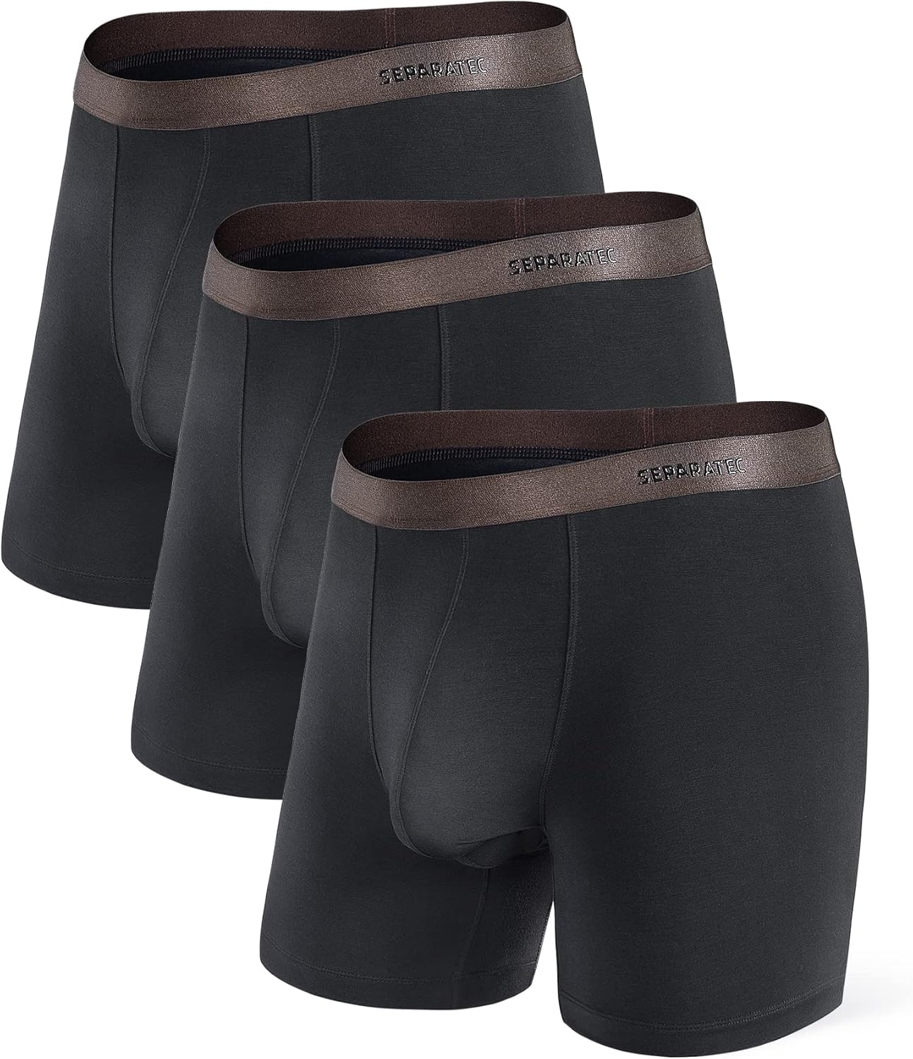 Separatec Mens Underwear with Pouch Moisture Wicking Rayon Made From Bamboo Underwear Men Breathable Boxer Briefs 3 or 6 Pack