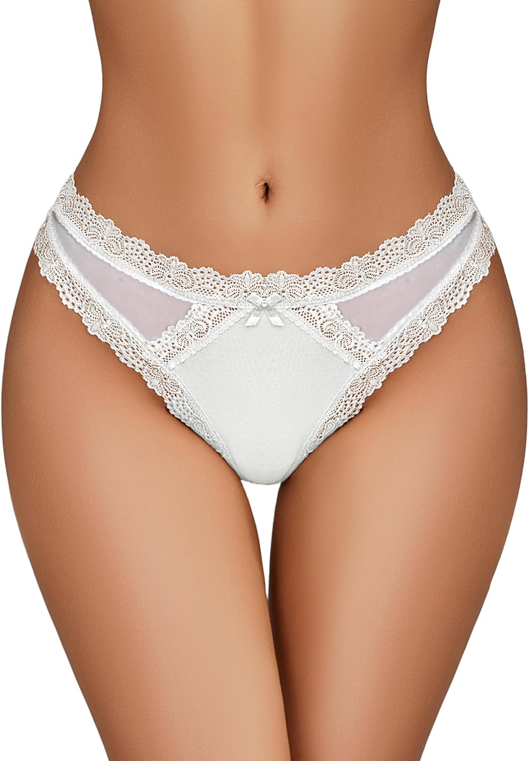 Avidlove Womens Underwear Sexy Lace Panties Low Rise Thong Bikini with Criss Cross Back Breathable Tangas 1-3 Packs