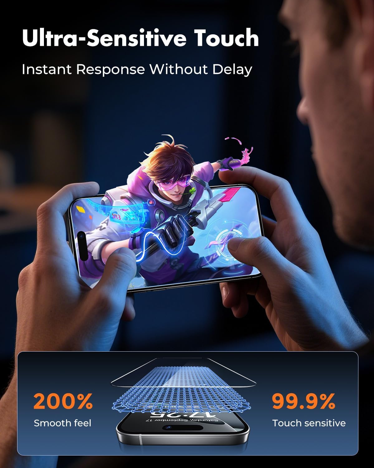 UNBREAKcable iPhone 16 Pro Max Screen Protector 3-Pack, 3 Tempered Glass + 3 Camera Lens Protectors, 9H Hardness, HD Clarity, Anti-Fingerprint, Case Friendly, 6.9 Inch