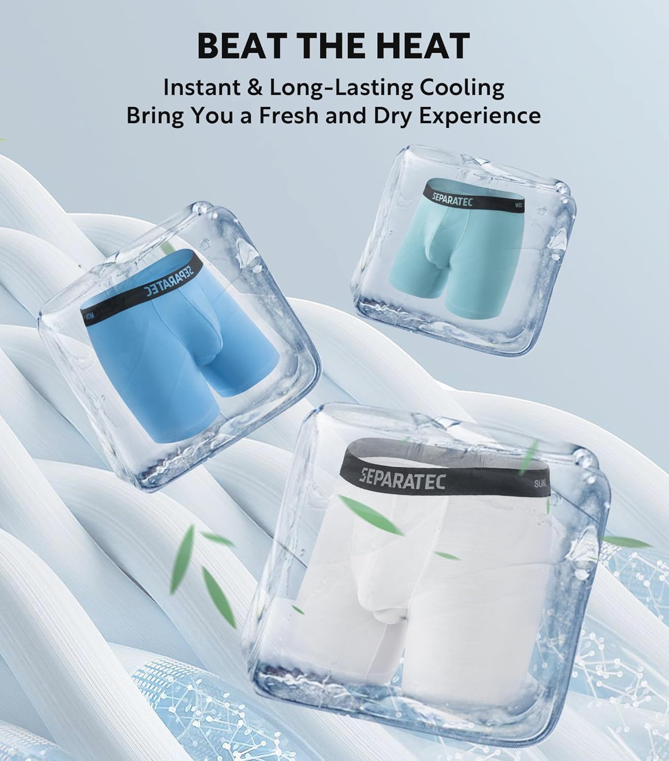 Separatec Dual Pouch Mens Underwear Breathable Cooling Rayon Made from Bamboo Underwear Men, Boxer Briefs and Trunks 7 Pack