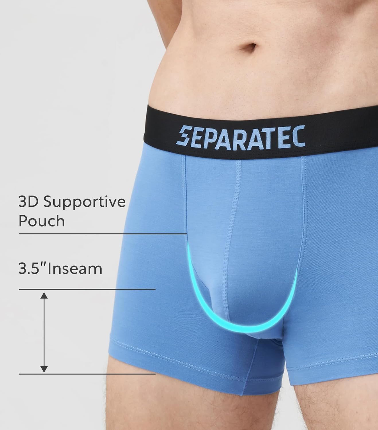 Separatec Dual Pouch Mens Underwear Breathable Cooling Rayon Made from Bamboo Underwear Men, Boxer Briefs and Trunks 7 Pack