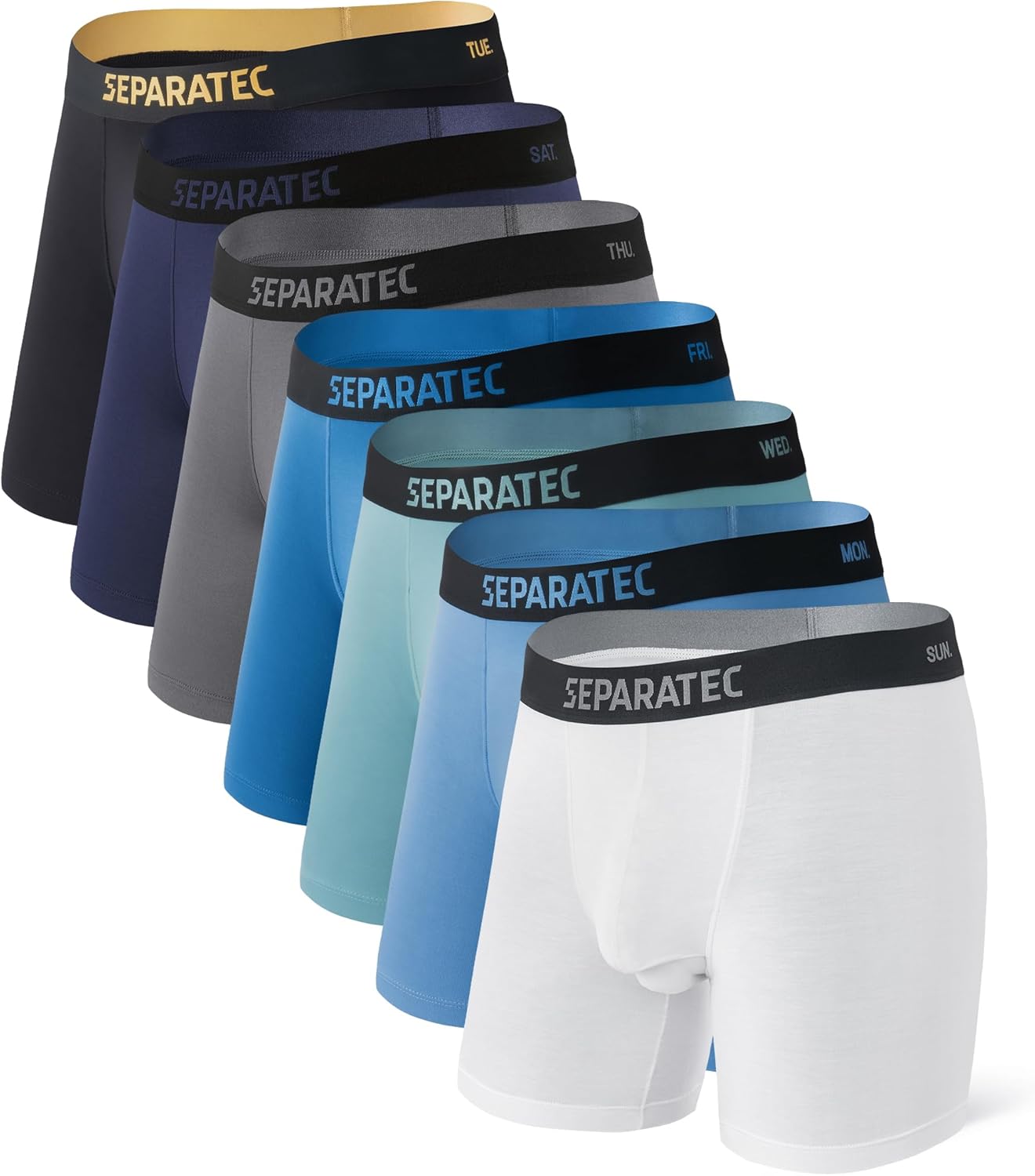 Separatec Dual Pouch Mens Underwear Breathable Cooling Rayon Made from Bamboo Underwear Men, Boxer Briefs and Trunks 7 Pack