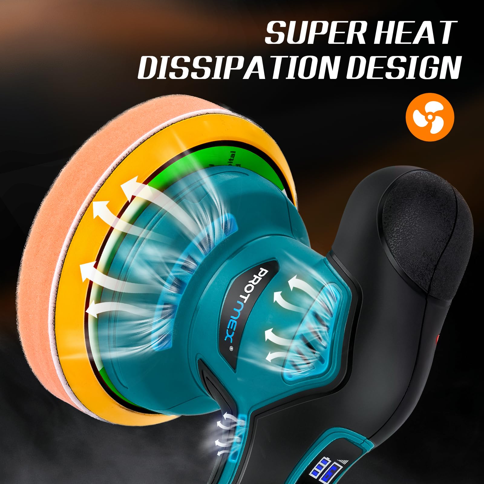 Cordless Car Buffer Polisher w/ 2x2000mAh 21V Batteries, 6 Inch Car buffer Waxer Kit, Car Polishing Machine w/ Extra 18 PCS Attachments & 6 Variable Speed, Car Buffer Polisher for Car Detailing