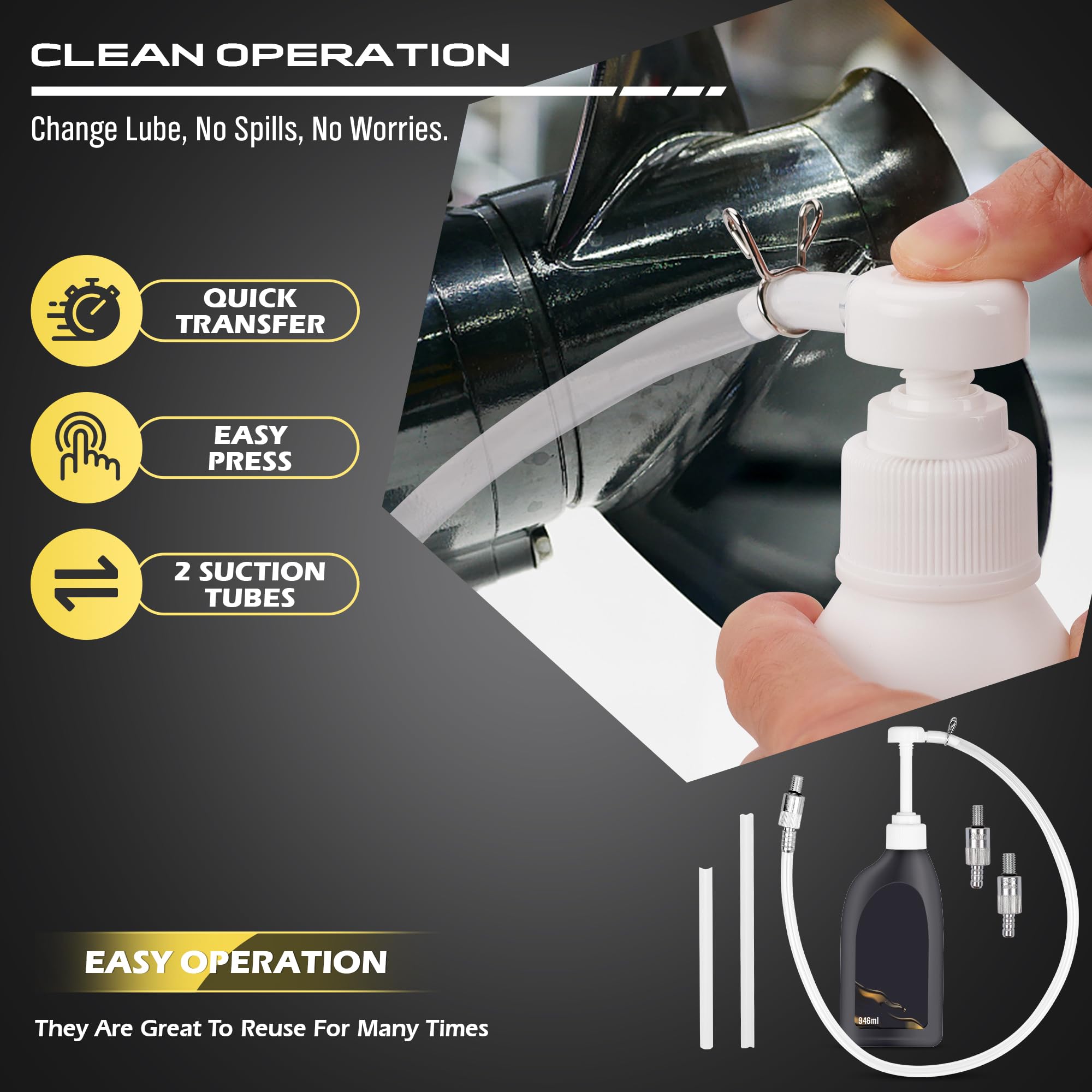 SEDY Lubricant Fluid Transfer Pump,Transmission Fluid Pump,Gear Oil Pump for Gallon Bottles & Wide Mouth Quart Bottles,Differential Fluid Pump,Hand Transfer Gear Oil,Transmission & Differential Fluid