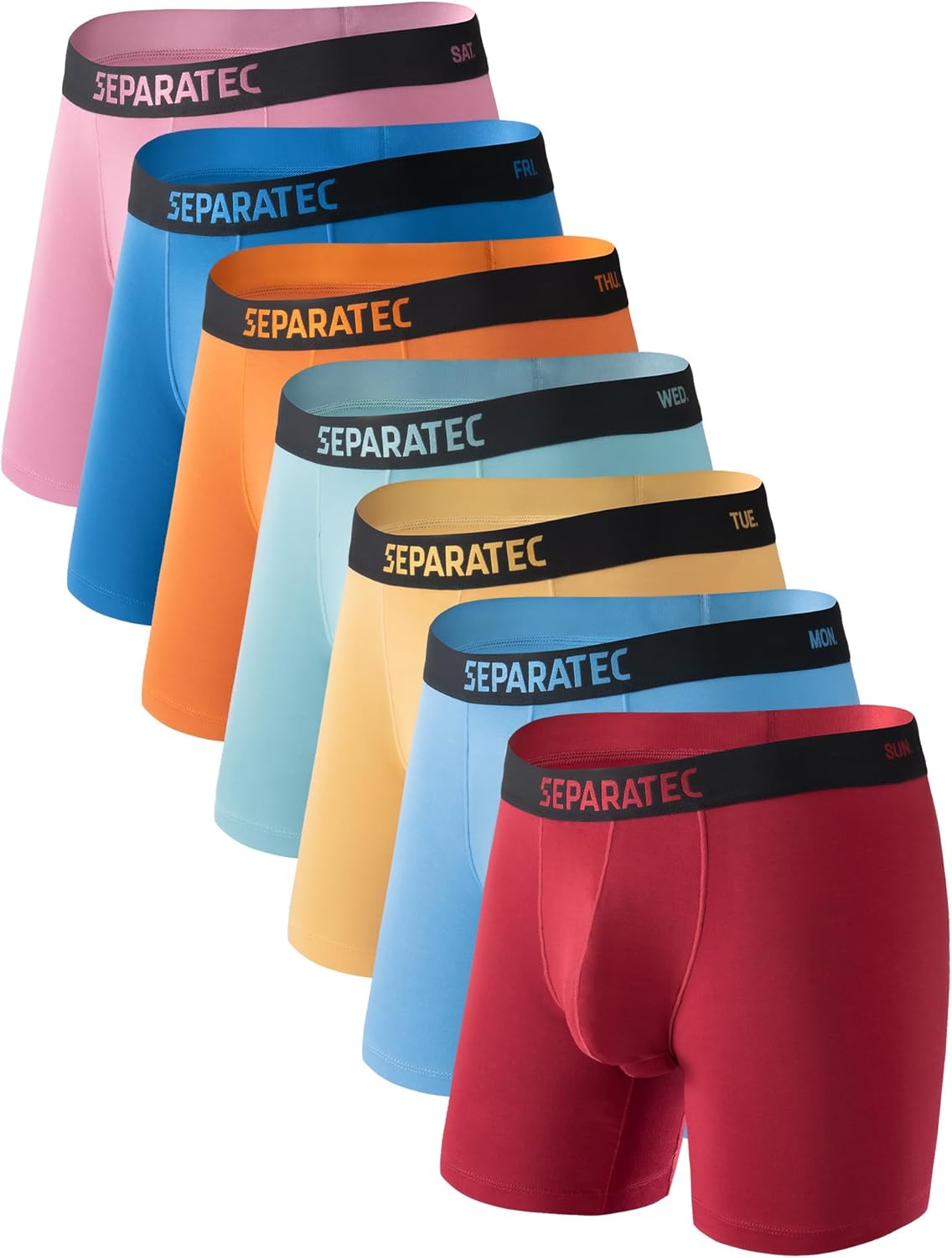 Separatec Dual Pouch Mens Underwear Breathable Cooling Rayon Made from Bamboo Underwear Men, Boxer Briefs and Trunks 7 Pack