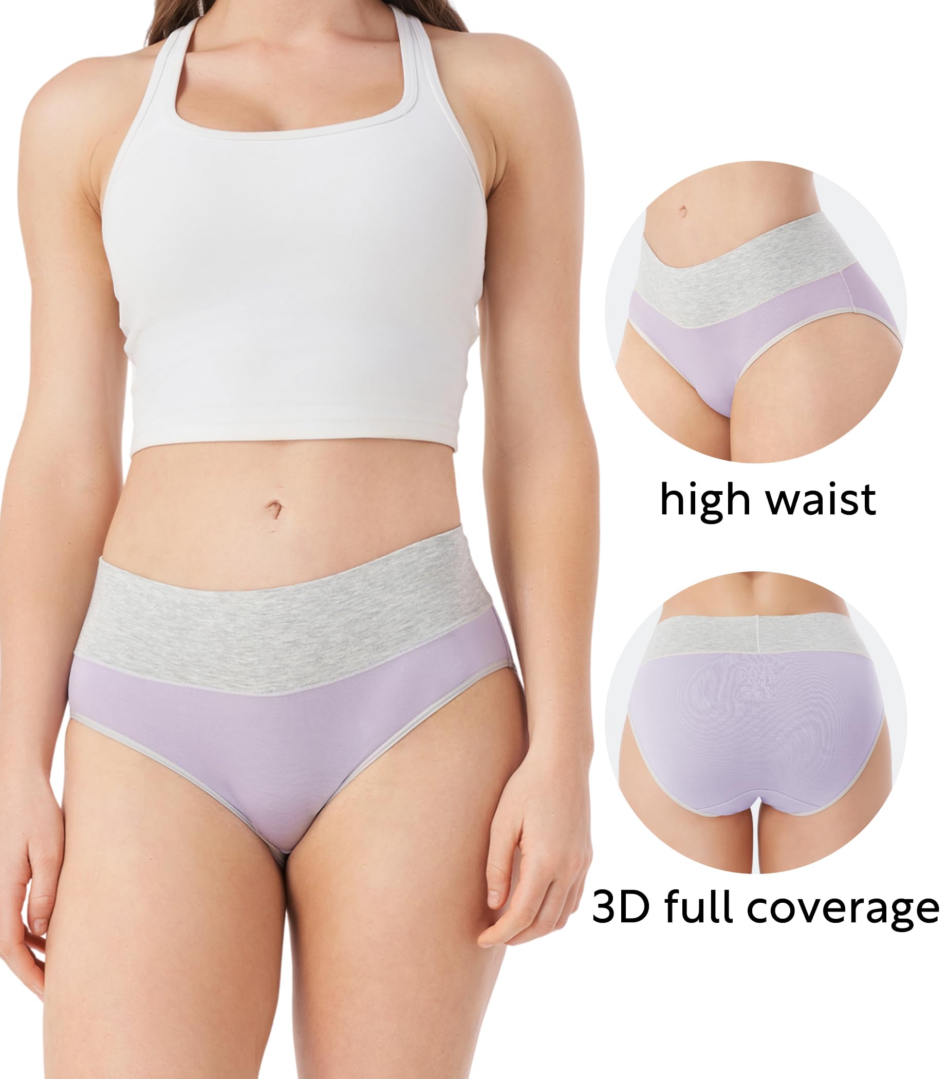 DAVID ARCHY Womens Underwear, Bamboo Rayon Women's Briefs - Moisture Wicking Panties, Soft & Breathable, 4 Pack