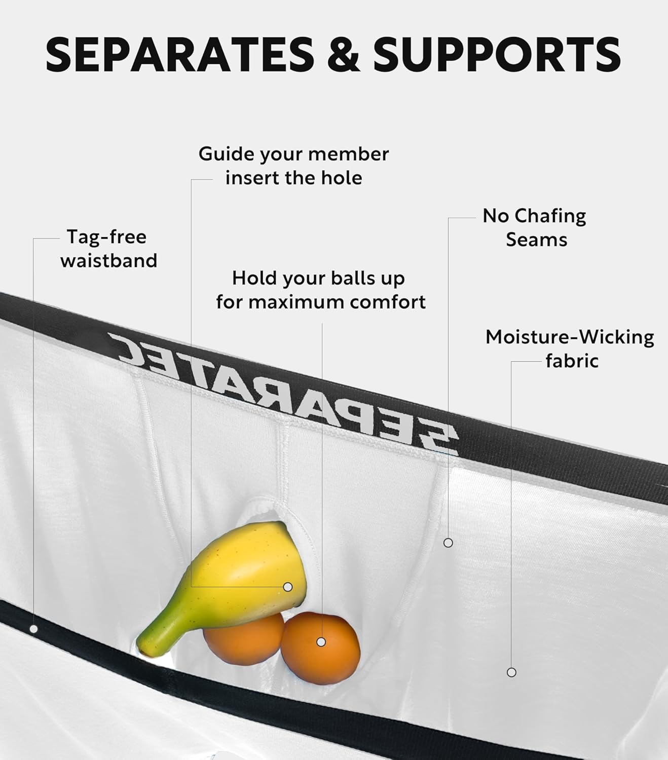 Separatec Dual Pouch Mens Underwear Breathable Cooling Rayon Made from Bamboo Underwear Men, Boxer Briefs and Trunks 7 Pack