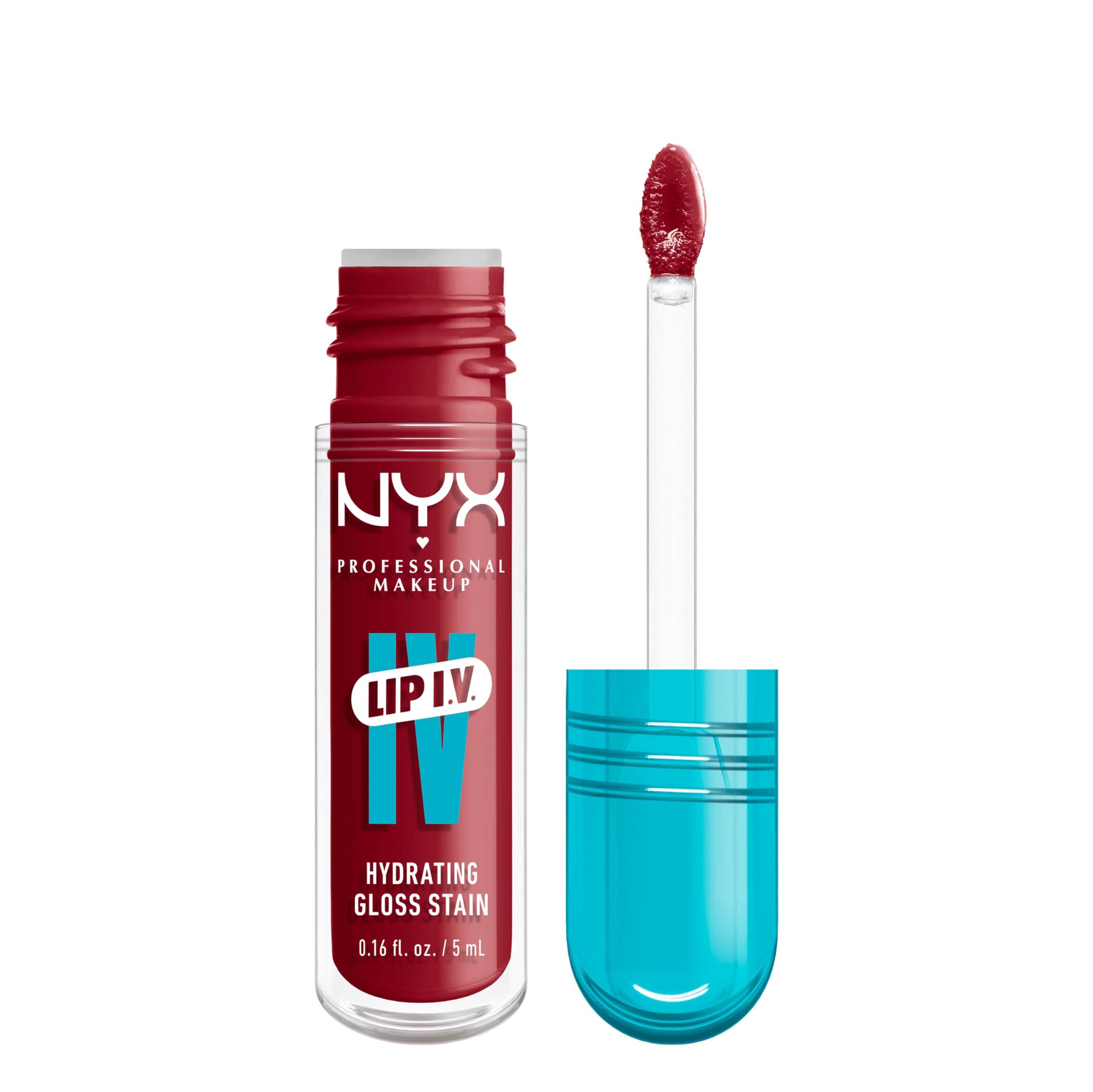 NYX PROFESSIONAL MAKEUP Lip IV Hydrating Glossy Lip Stain with 12HR Hydration - Drippin In Rose (Pink)