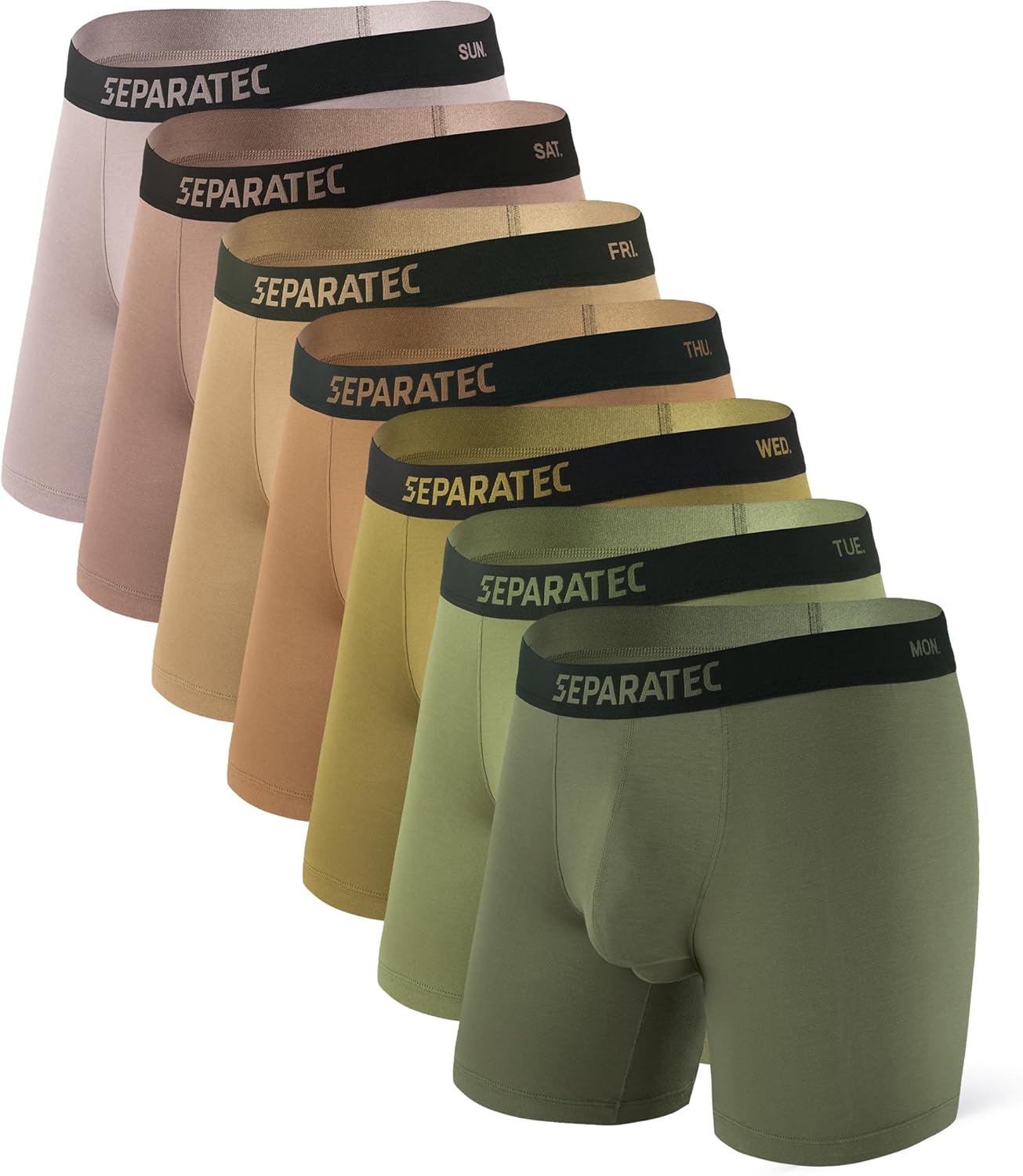 Separatec Dual Pouch Mens Underwear Breathable Cooling Rayon Made from Bamboo Underwear Men, Boxer Briefs and Trunks 7 Pack