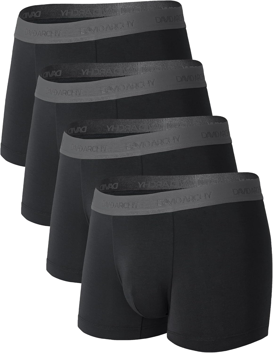 DAVID ARCHY Mens Trunks Underwear Soft Breathable Rayon Made from Bamboo Trunk No Fly Pouch