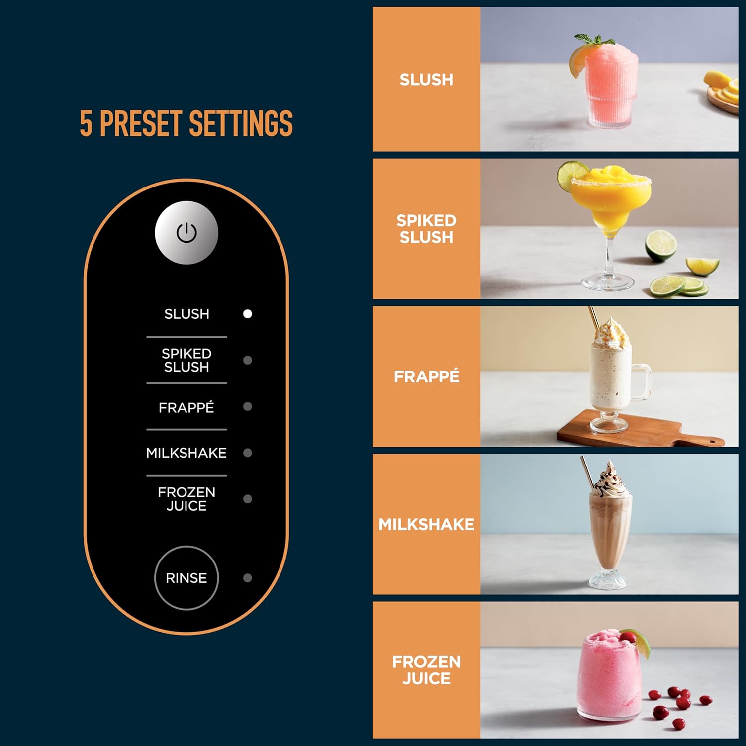 Ninja SLUSHi with RapidChill Technology, 88 oz. Frozen Drink & Slushie Machine, 5 Preset Programs, Margaritas, Frappés, and More, Premium Accents, Black, FS301