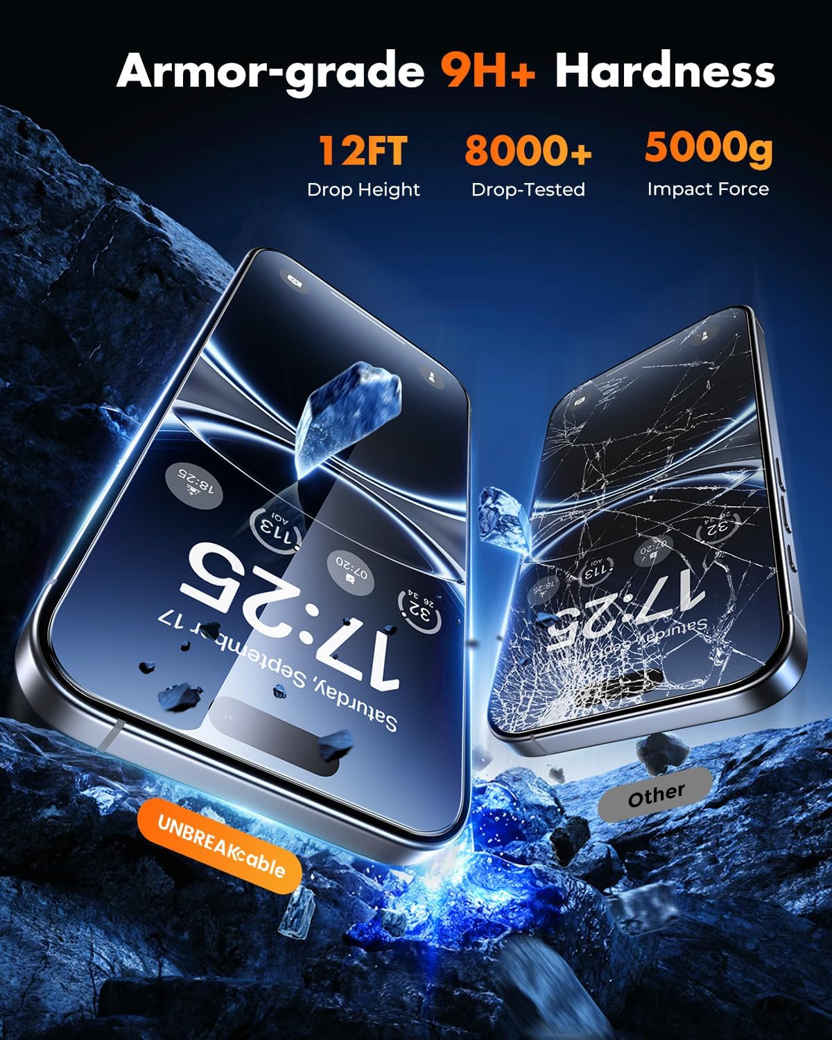 UNBREAKcable for iPhone 16 Pro Screen Protector [Quick-Installation Box] 3-Pack 9H+ Hardness Shatterproof Tempered Glass [99.99% HD Clear] [Case Friendly] [Bubble Free] for Apple 16 Pro 6.3 inch