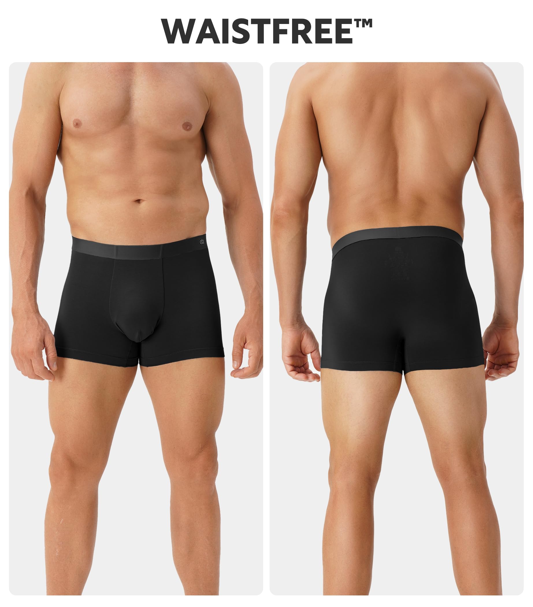 DAVID ARCHY Men's Underwear Trunks Modal Support Pouch Ultra Soft Breathable Seamless Underwear for Men 4 Pack